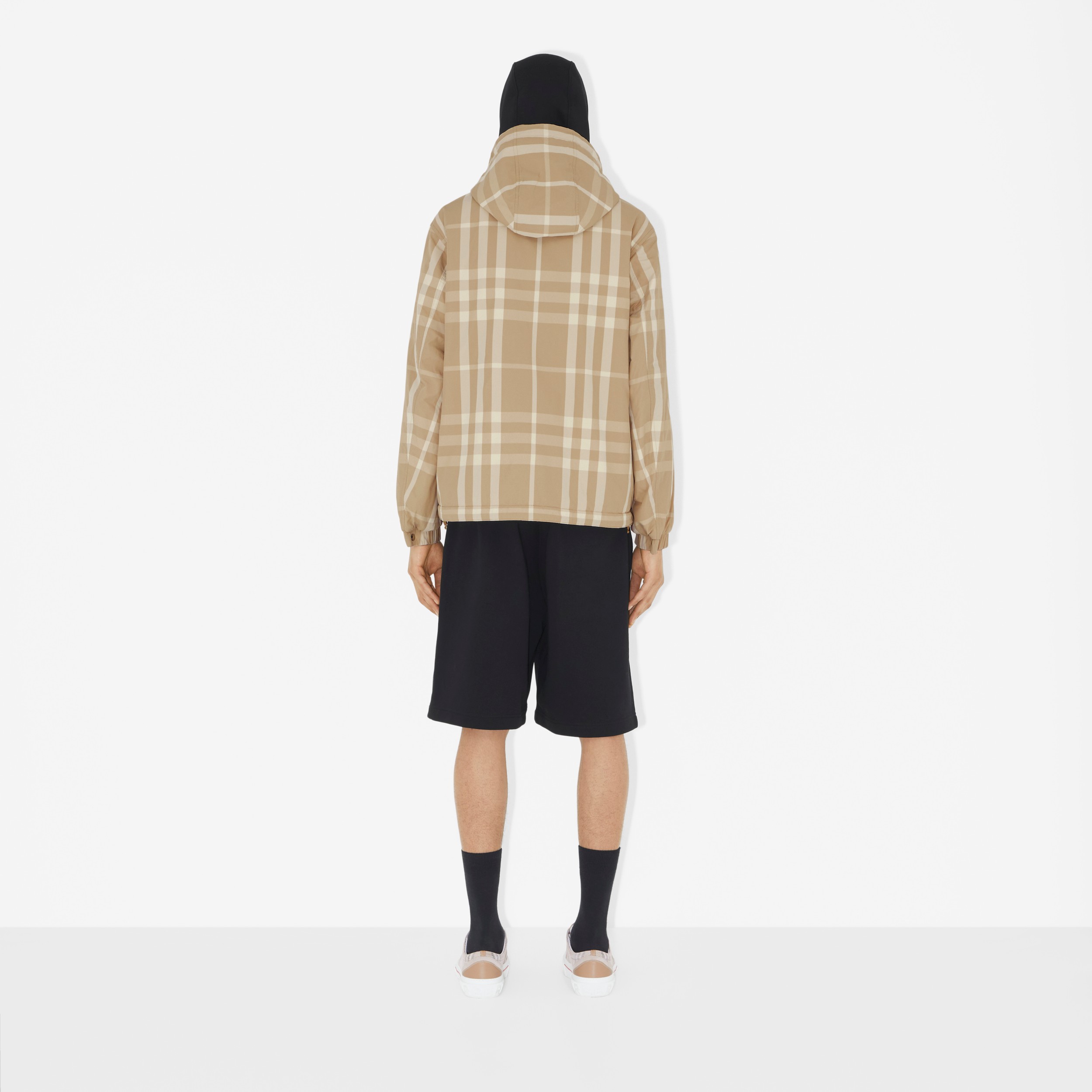 双面两穿格纹尼龙连帽外套 (柔黄褐色) - 男士 | Burberry® 博柏利官网 - 4
