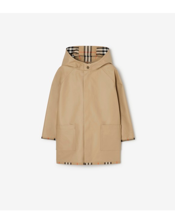 チェック コットン フーデッドコート