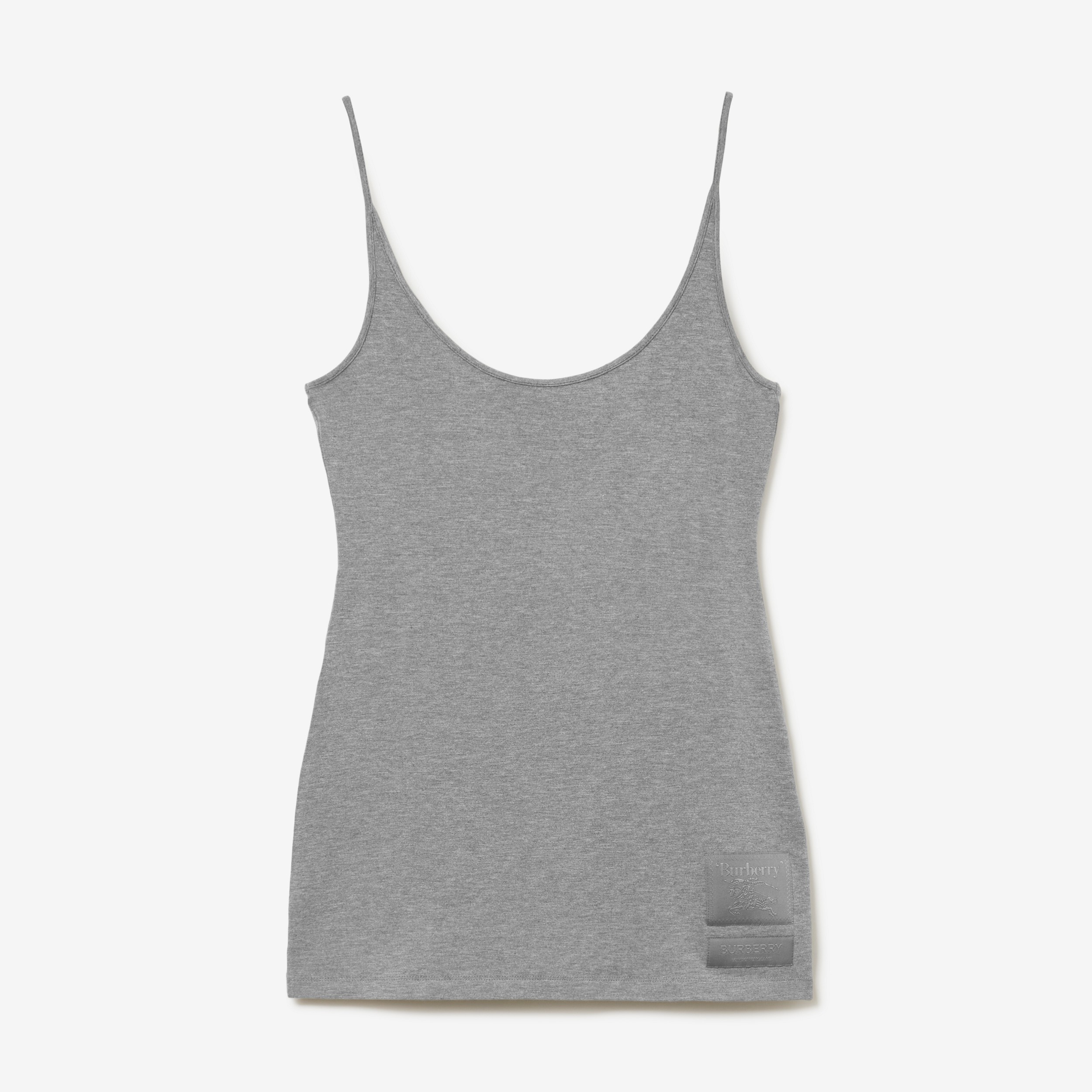 EKD Stretch Jersey Vest in Grey Melange - Women | Burberry® Official - 1