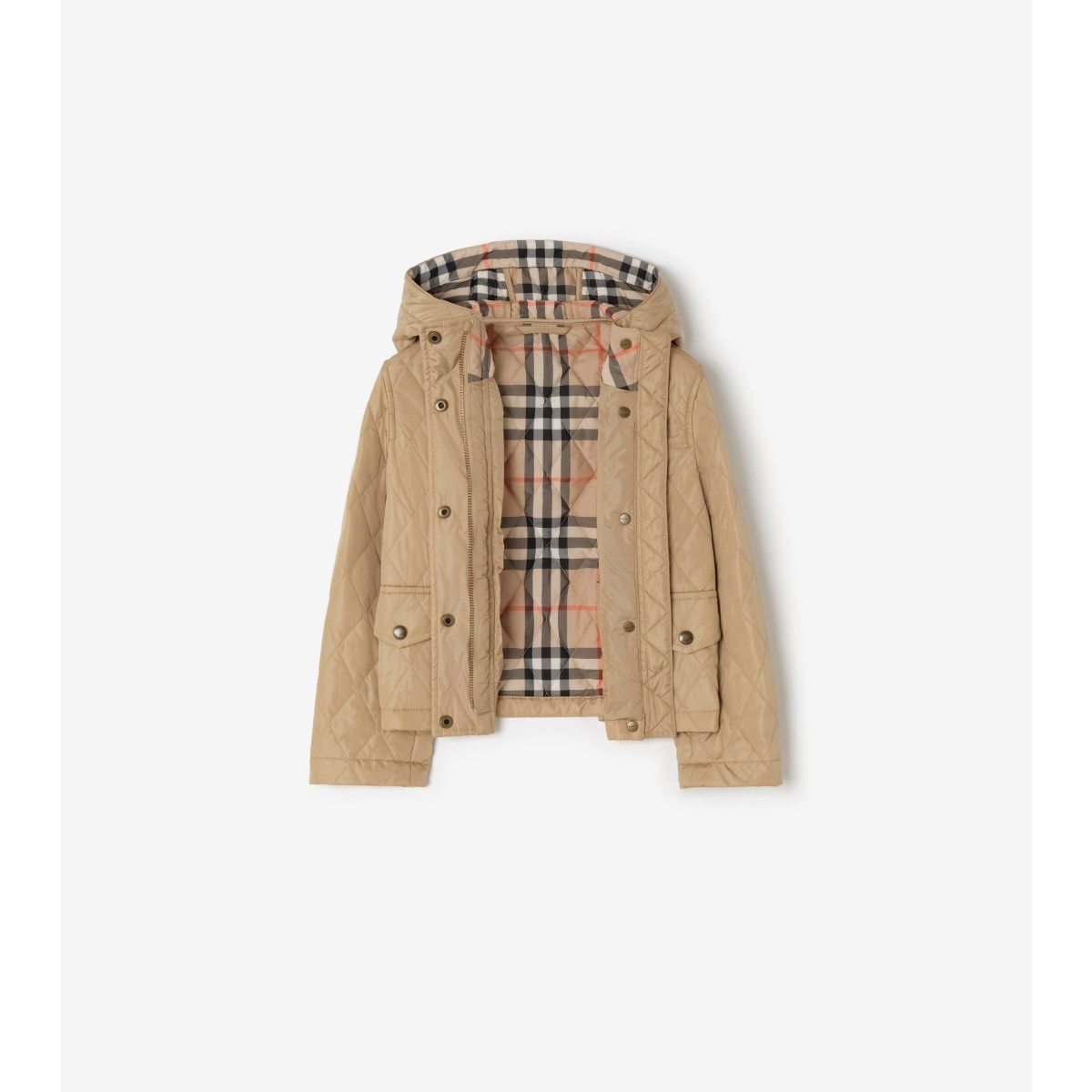  Check Quilted Nylon Parka