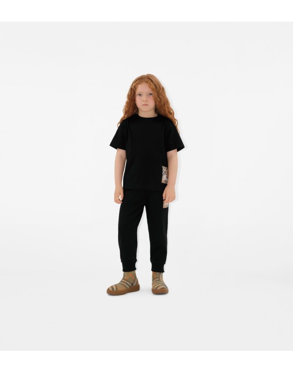 Check Label Cotton T-shirt
