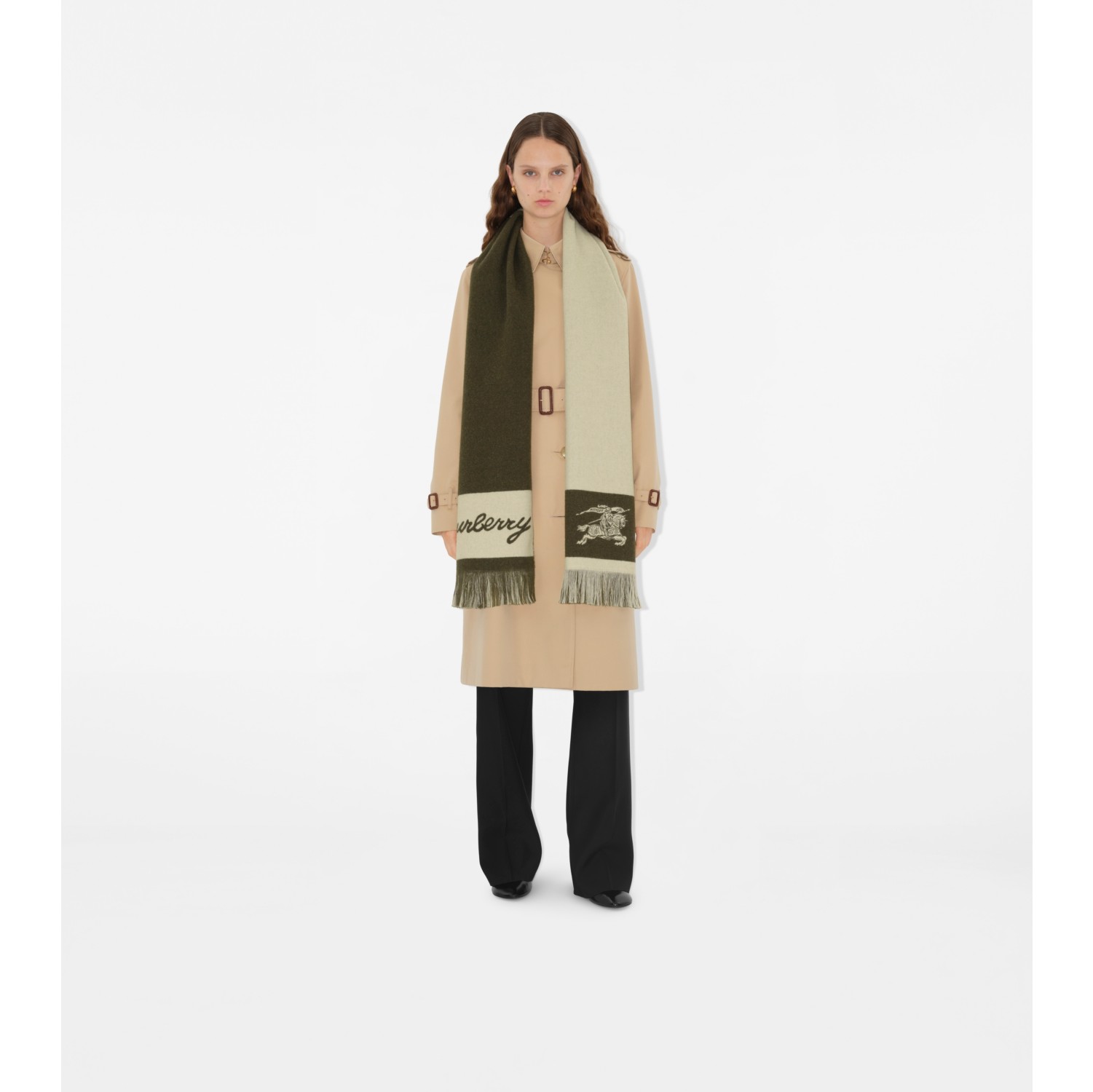 EKD Logo Wool Scarf in Loch Burberry Official