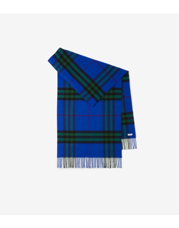 Wide Check Cashmere Scarf