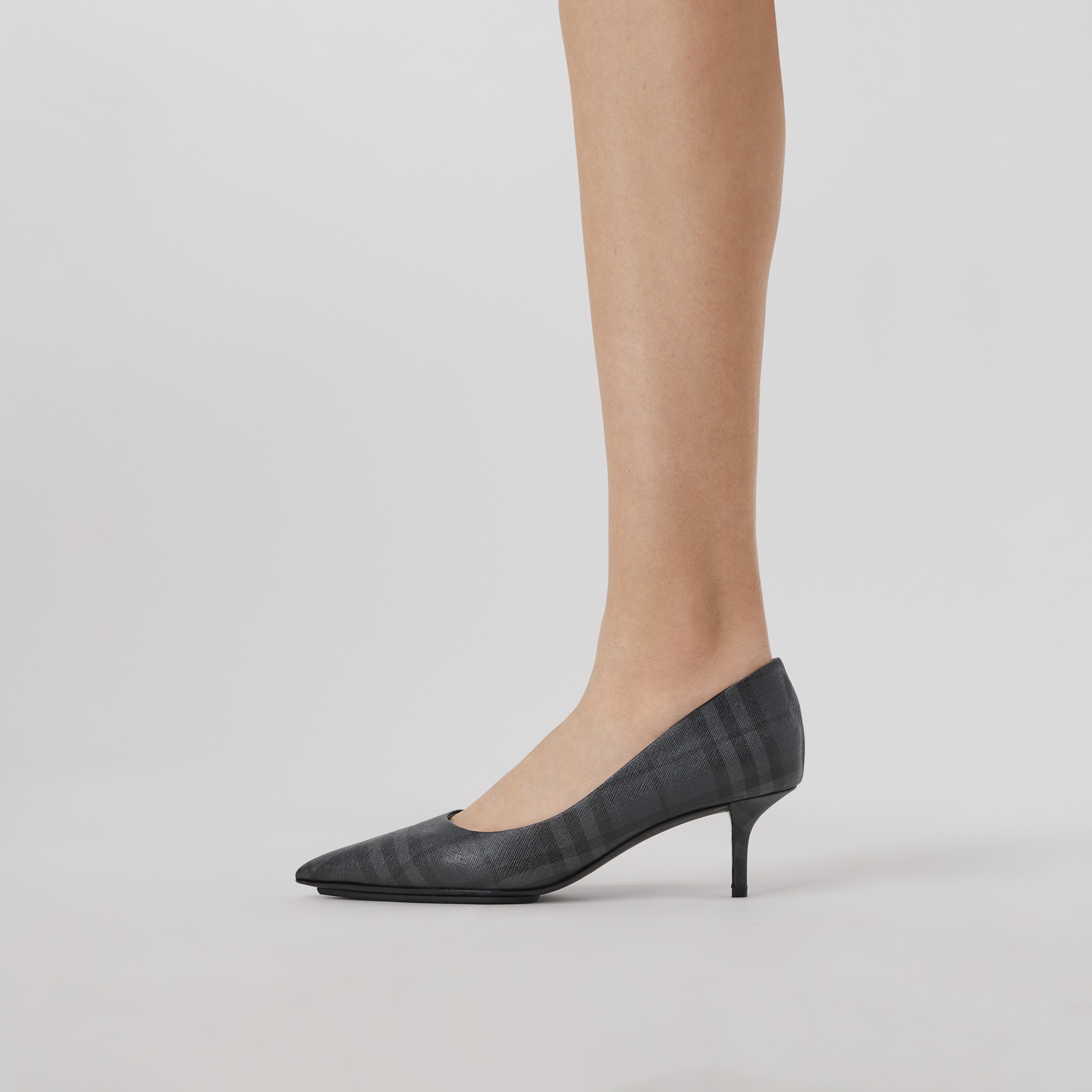 Check Point-toe Pumps in Dark Charcoal - Women | Burberry® Official - 3