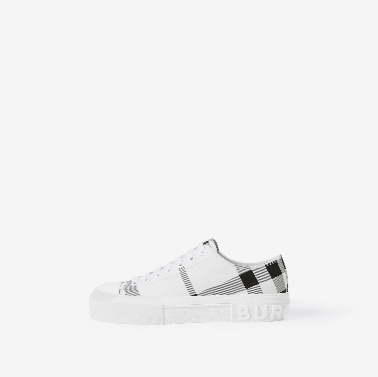 Check Cotton Sneakers in Black/white - Women | Burberry® Official