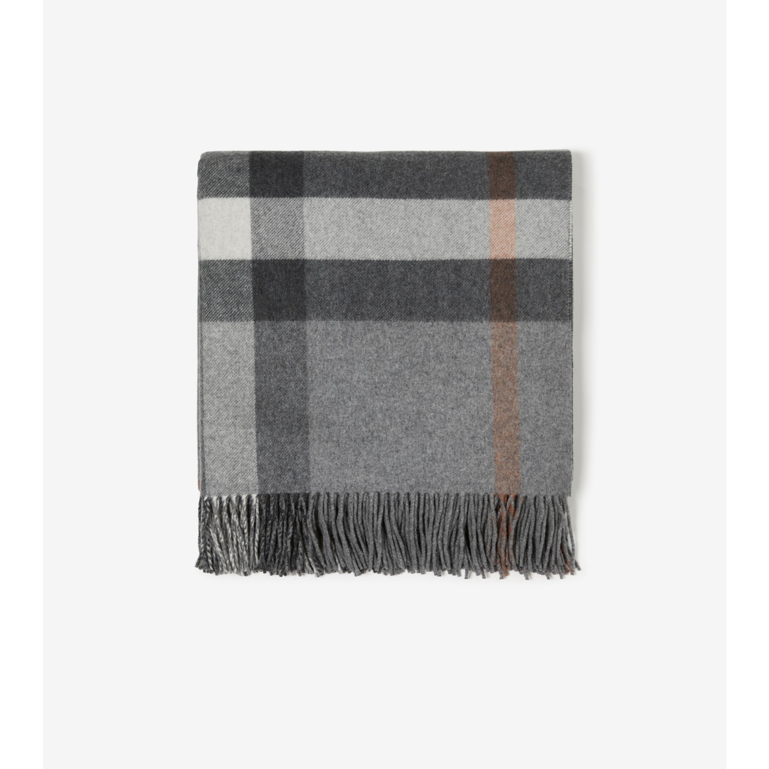 Exaggerated Check Cashmere Blanket in Grey | Burberry® Official