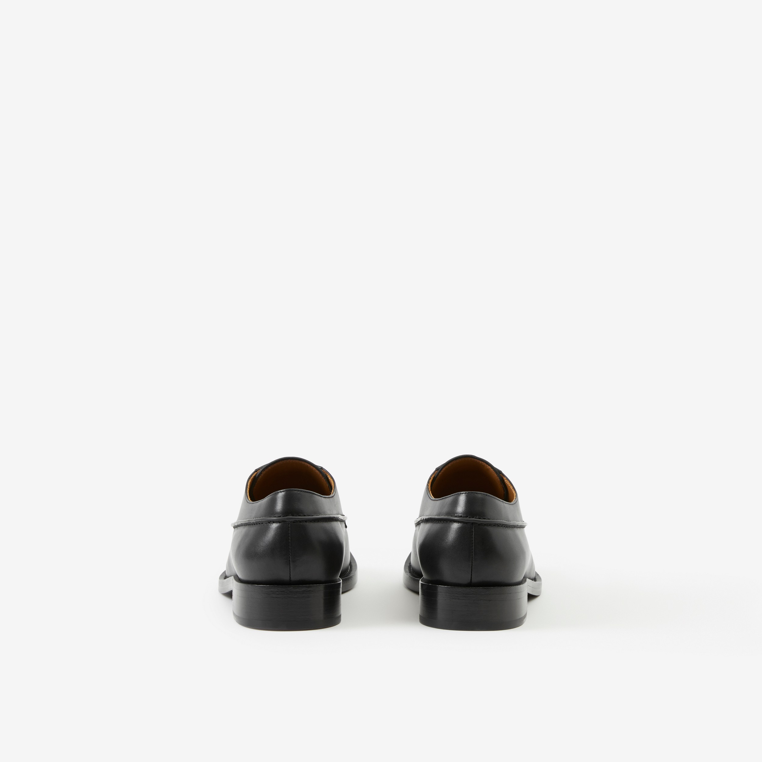 Monogram Motif Leather Derby Shoes in Black - Men | Burberry® Official - 3