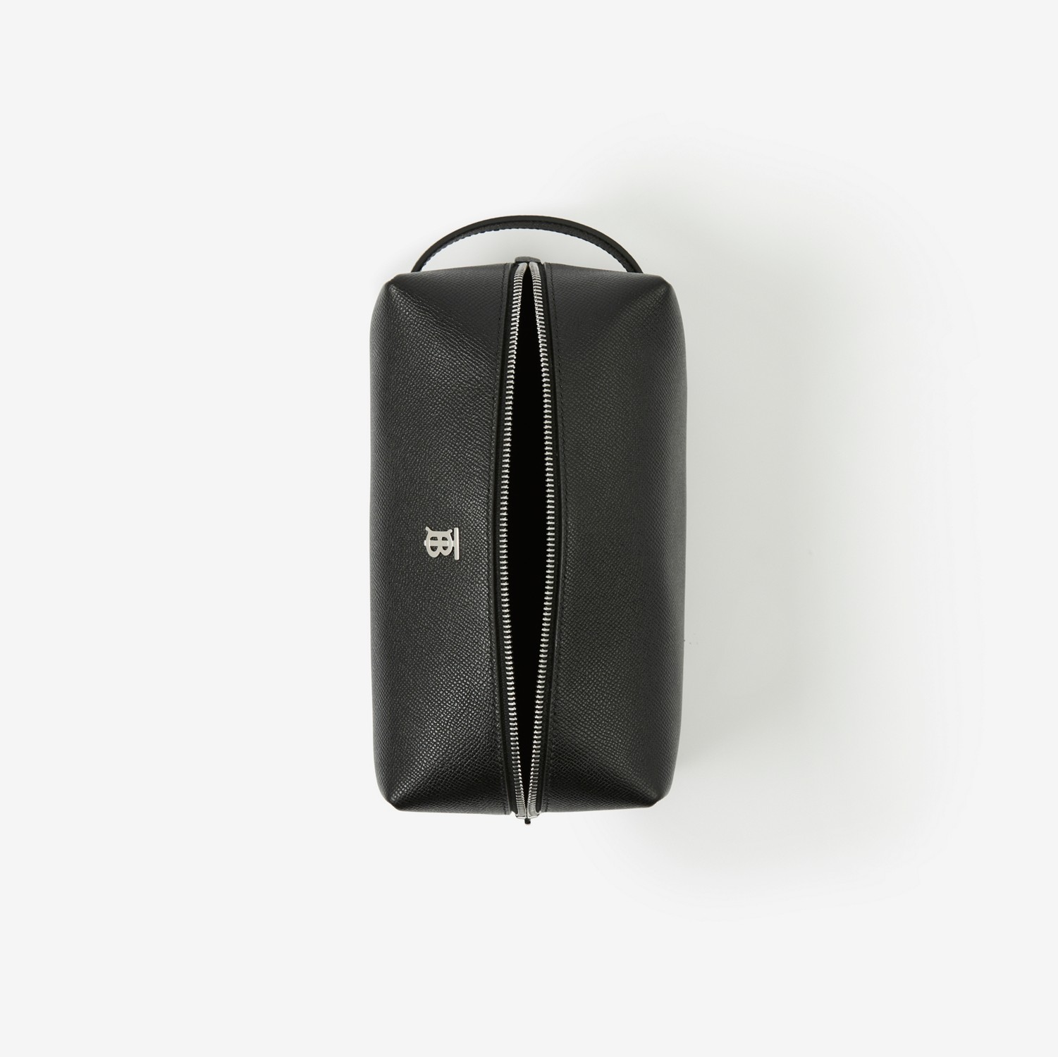 Bolsa pouch de viagem de couro com monograma (Preto) - Homens | Burberry® oficial