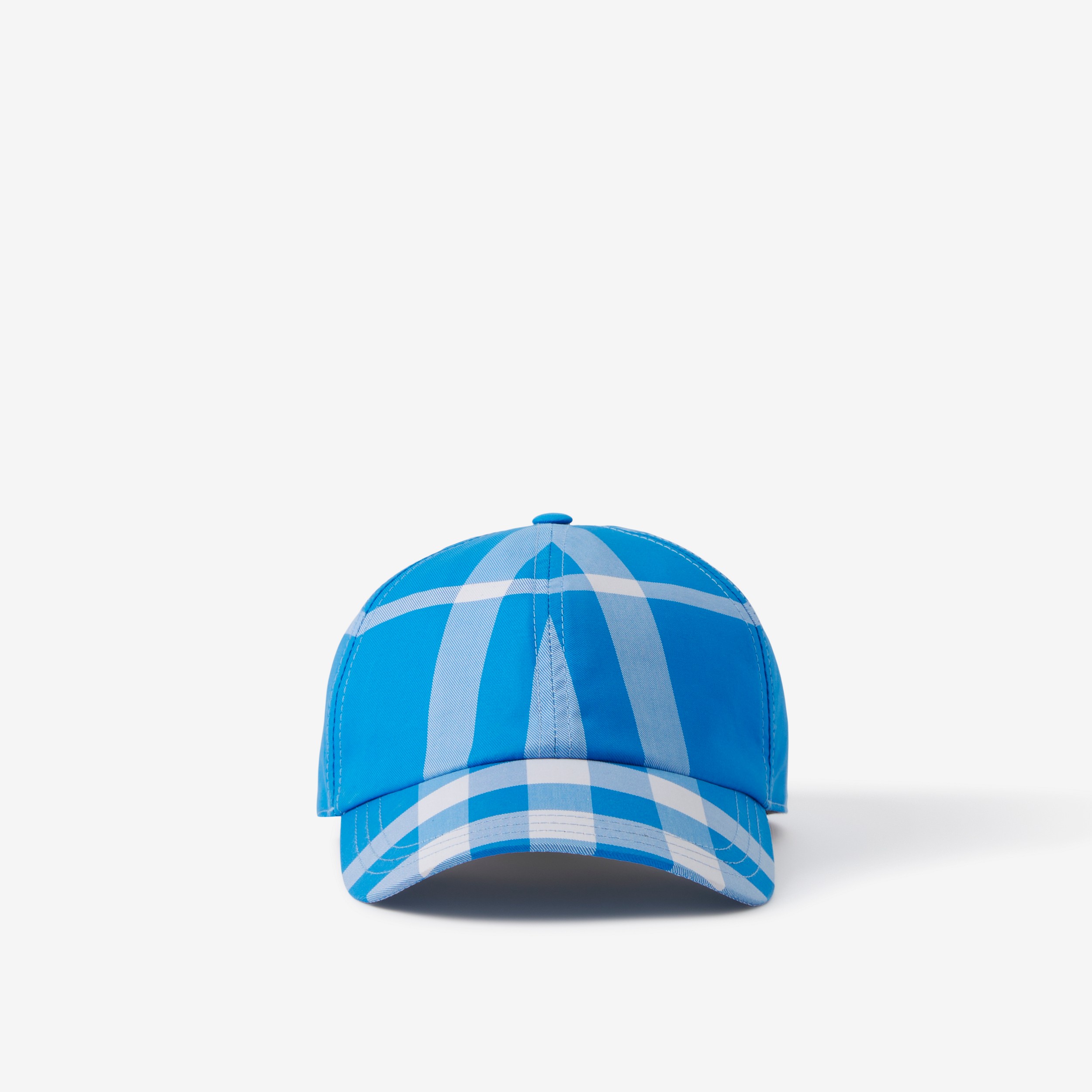 Gorra de béisbol en sarga de algodón a cuadros (Azul Vivo) | Burberry® oficial - 1