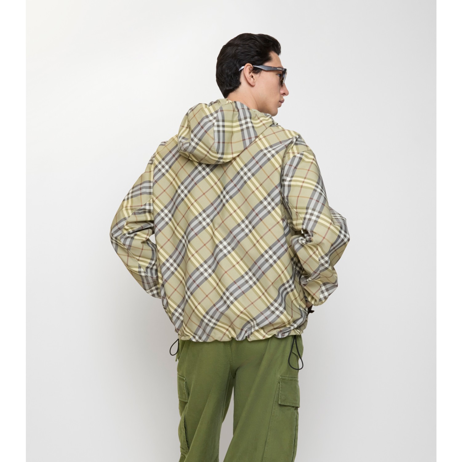 Reversible Check Hooded Jacket in Glade green - Men, Nylon | Burberry® Official