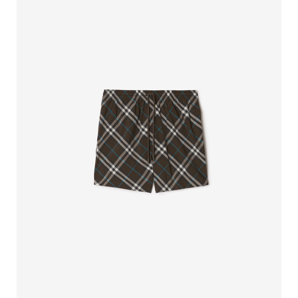 Shop Burberry Check Swim Shorts In Snug