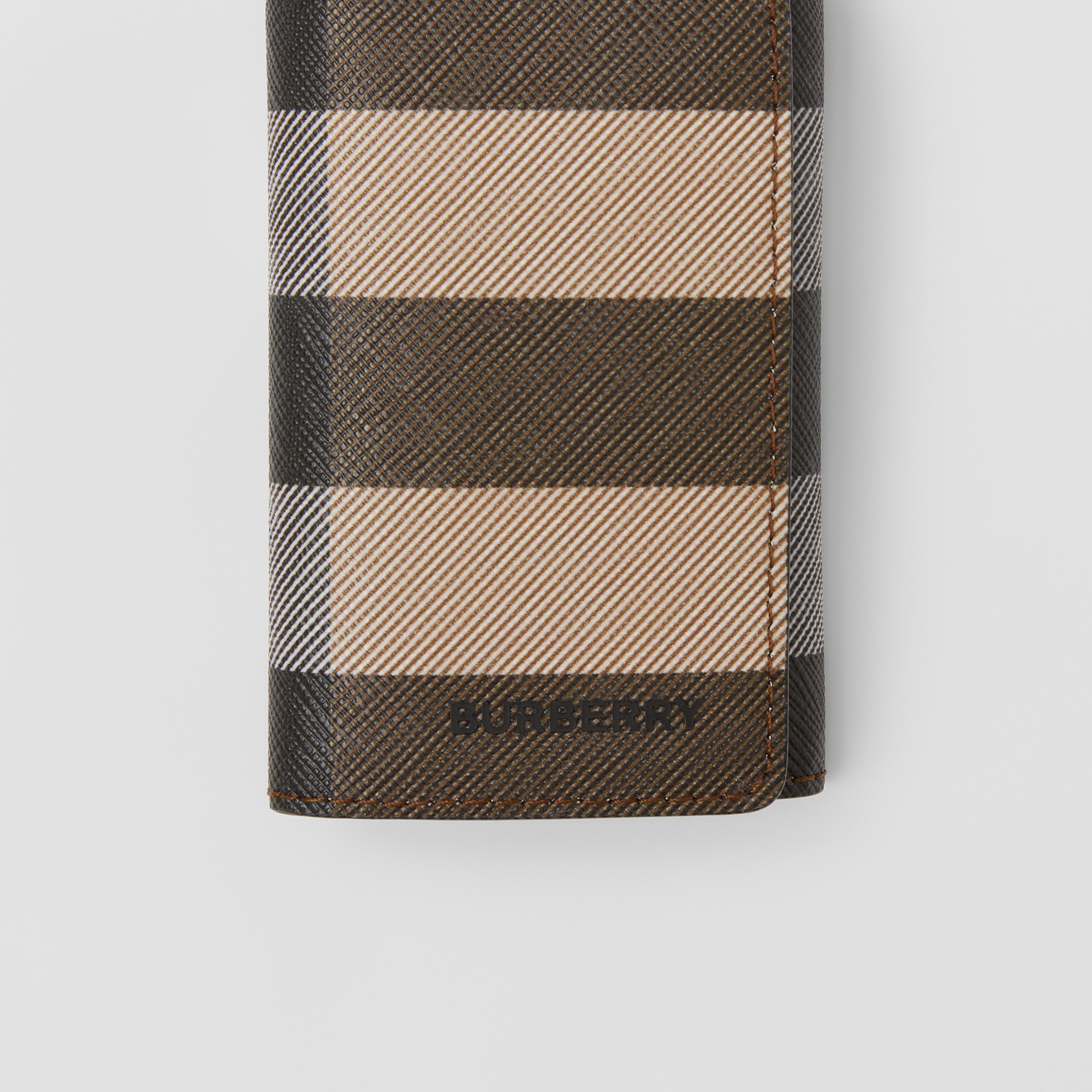 Check and Leather Key Case in Dark Birch Brown - Men | Burberry® Official - 3