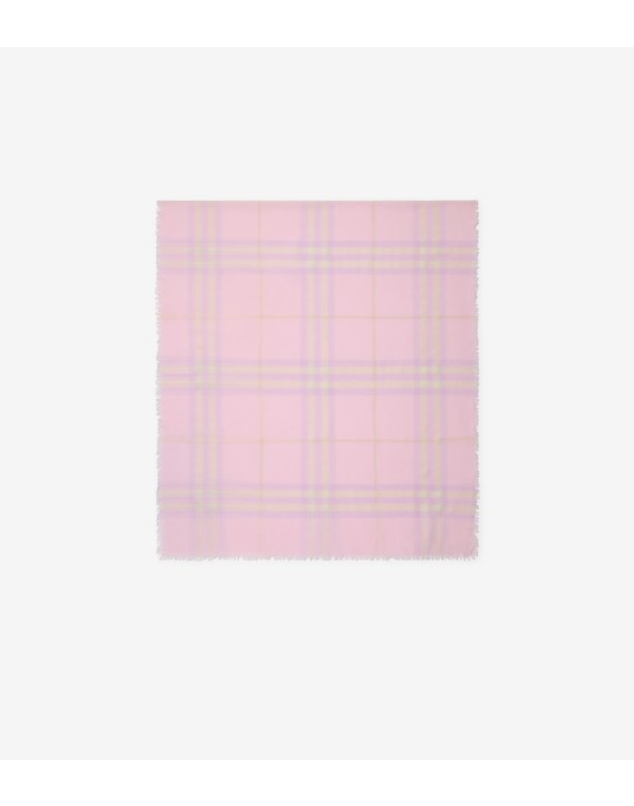 Wide Check Wool Scarf