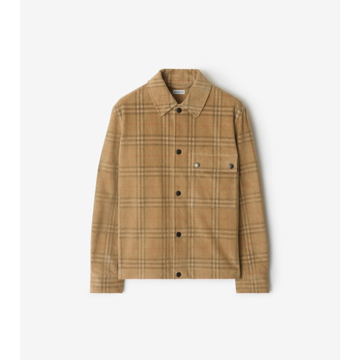 Cord-Hemdjacke in Check