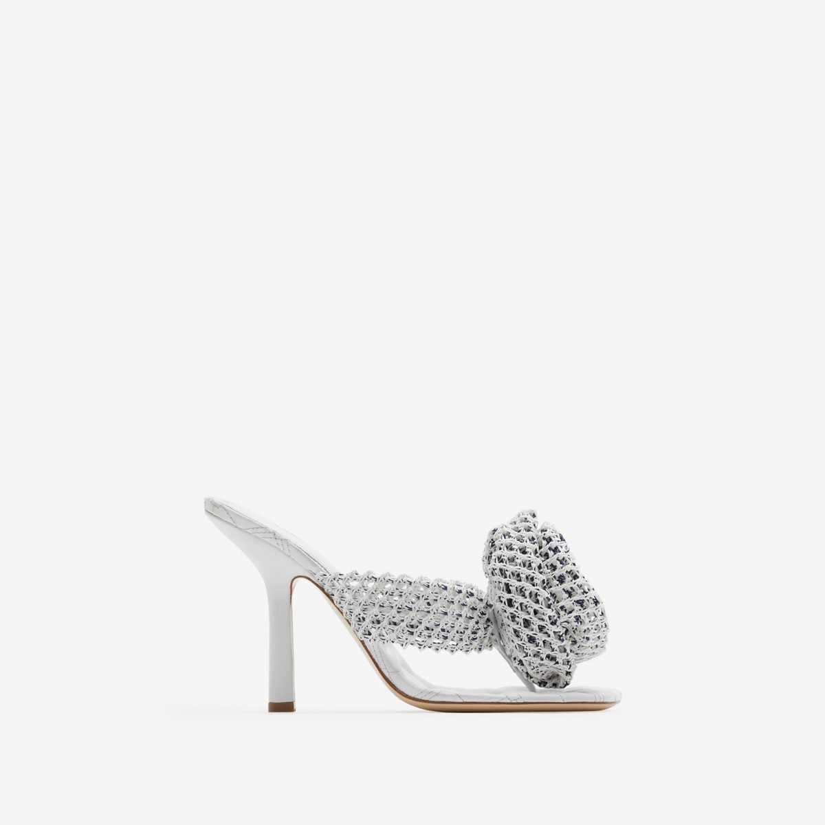 Shop Burberry Crochet Rose Sandals In Optic White