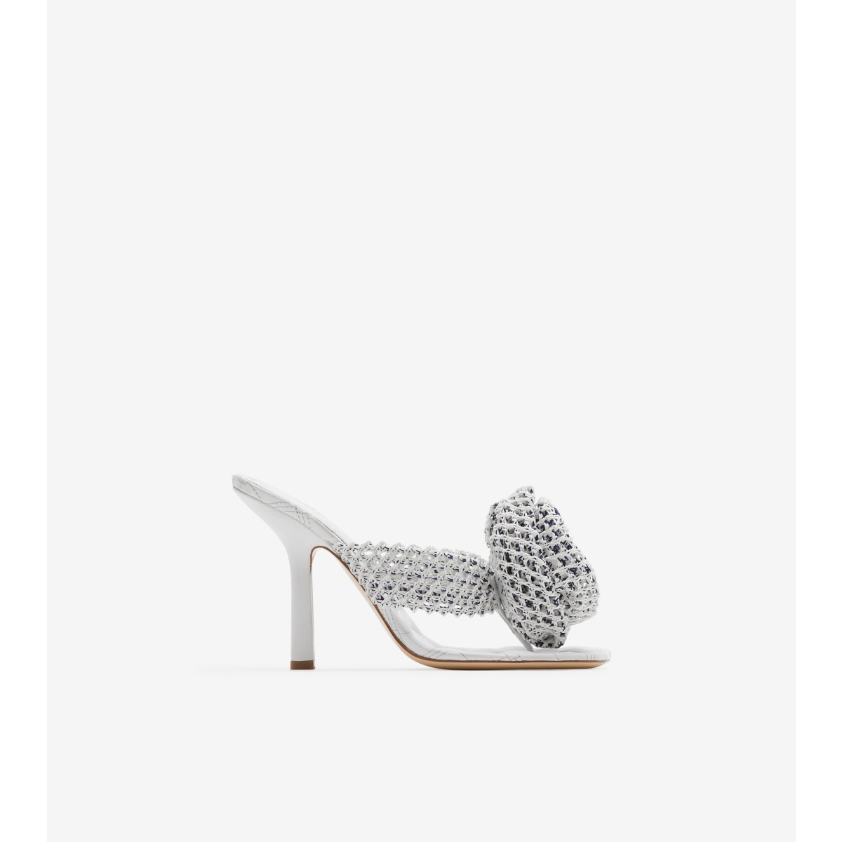 Burberry Woman Thong Sandal White Size 7 Textile Fibers In Optic White