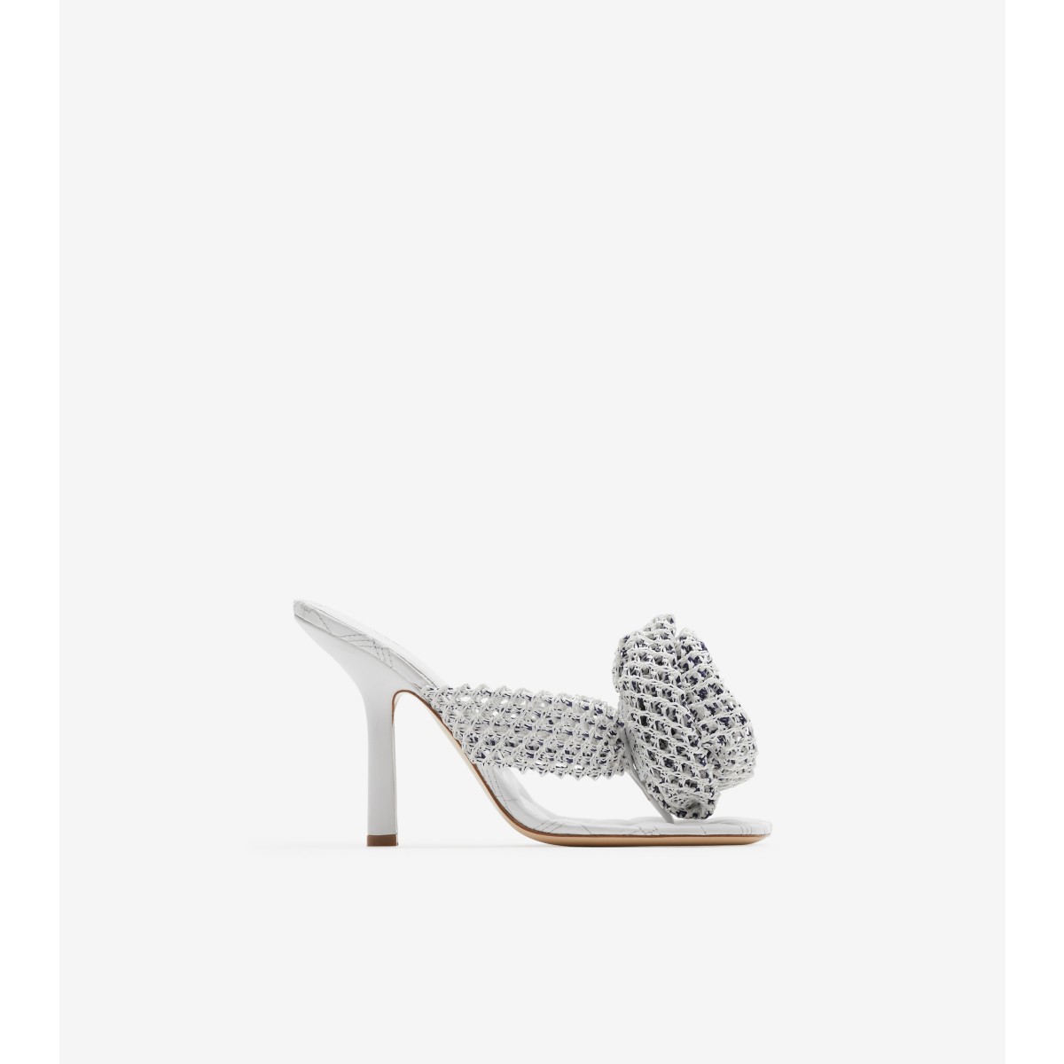 Shop Burberry Crochet Rose Sandals In Optic White