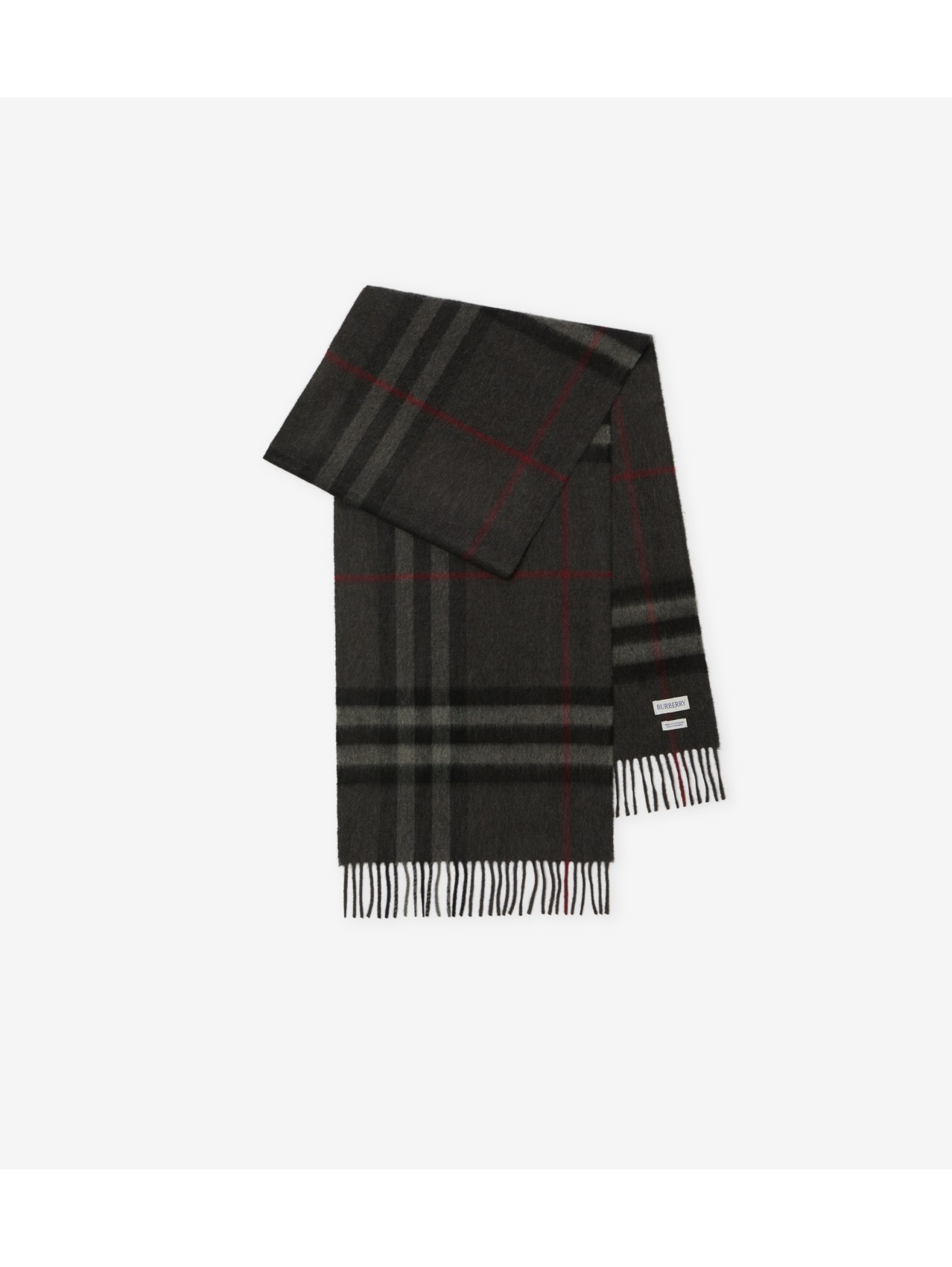 チェック カシミアスカーフ (チャコールグレー) | Burberry®公式サイト
