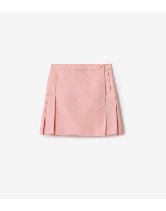 Pleated Stretch Nylon Mini Skirt