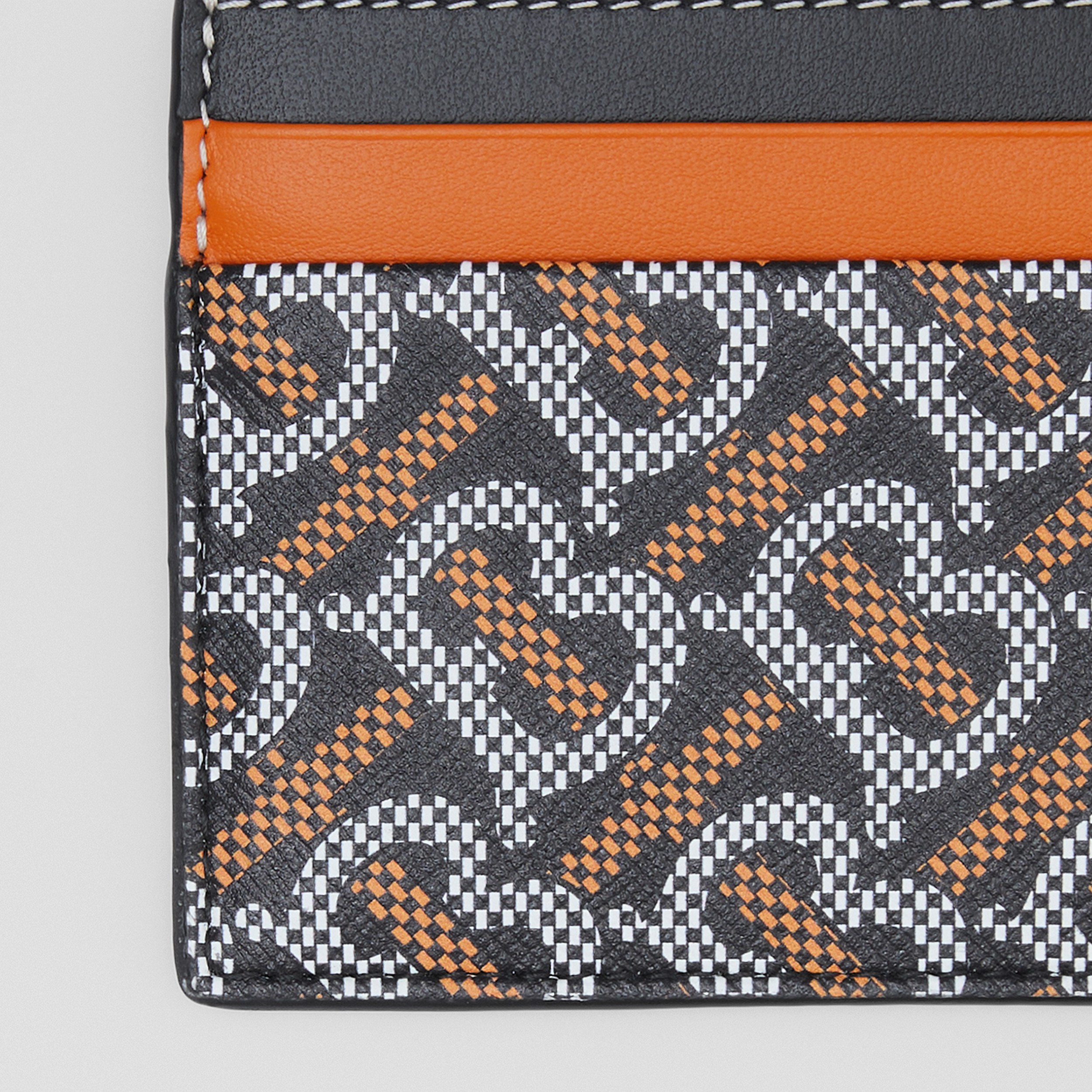 Monogram Print and Leather Card Case in Black/orange - Men | Burberry® Official - 2