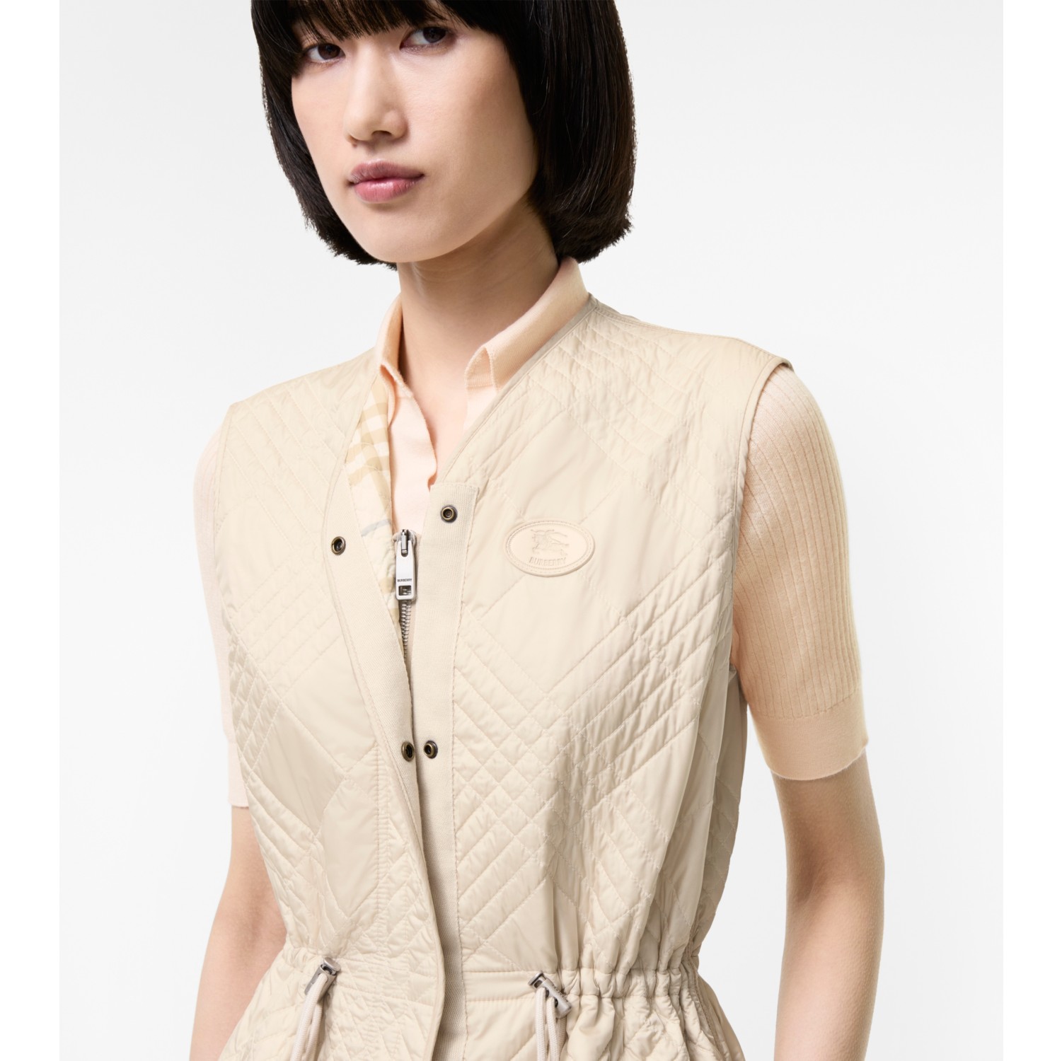 Quilted Nylon Walby Warmer in Stone beige - Women | Burberry® Official