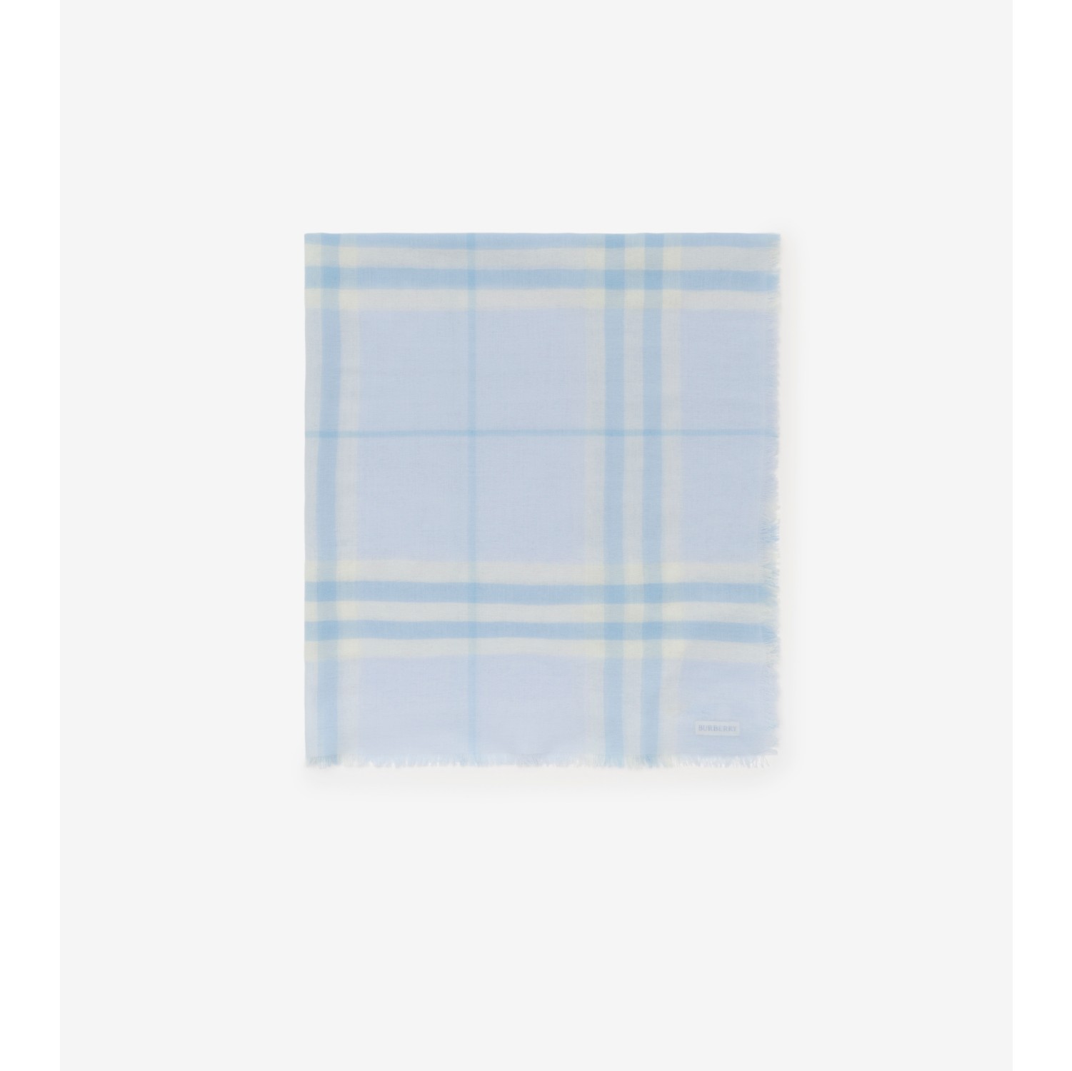 Wide Check Wool Scarf