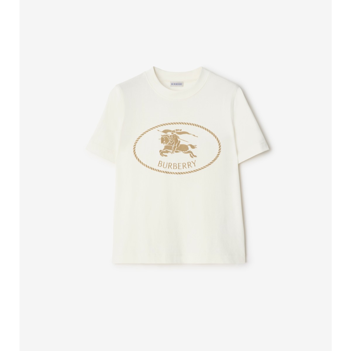  Embroidered Knight Stamp Cotton T-shirt
