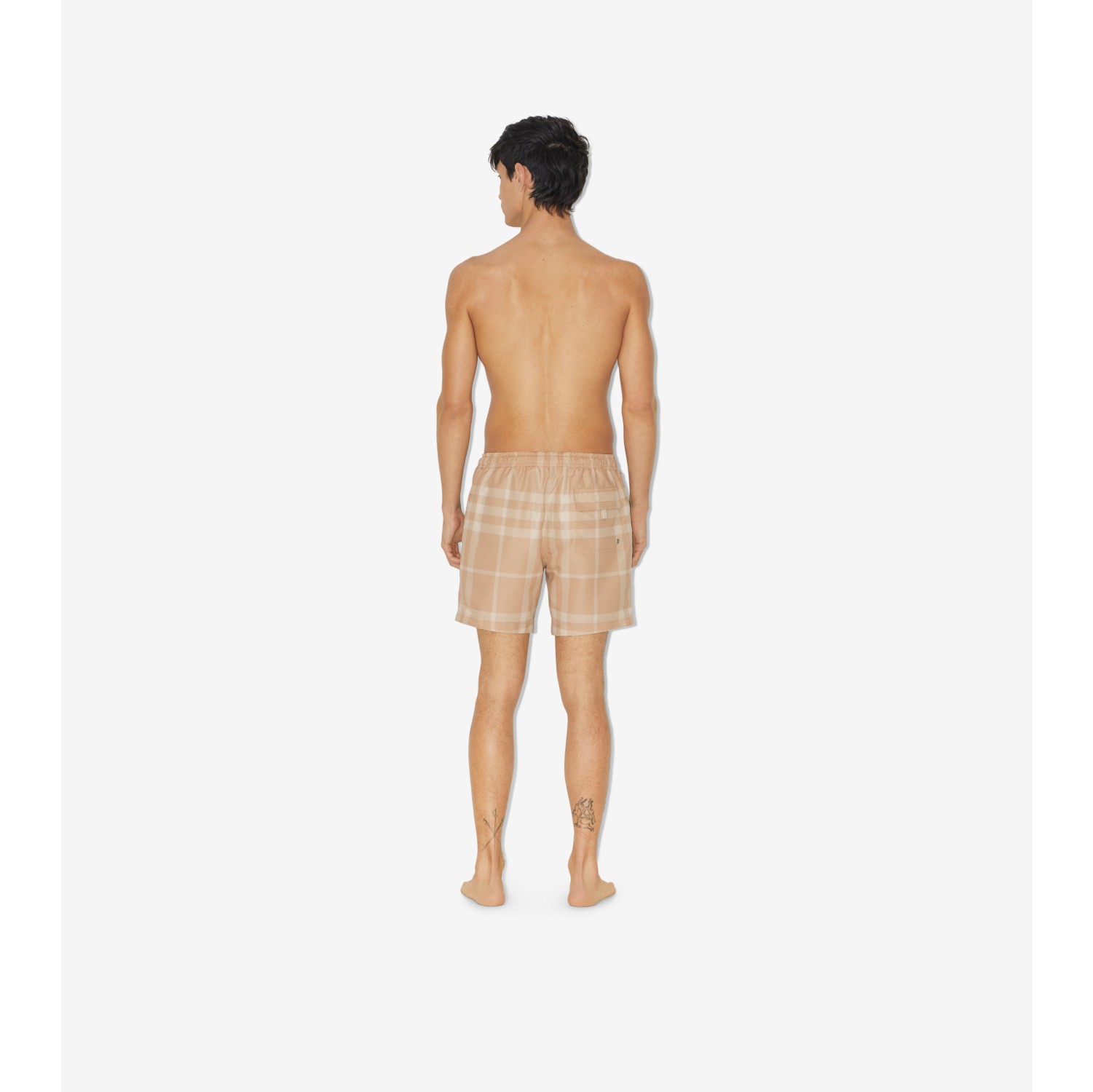 Check Swim Shorts in Soft fawn Men Burberry Official