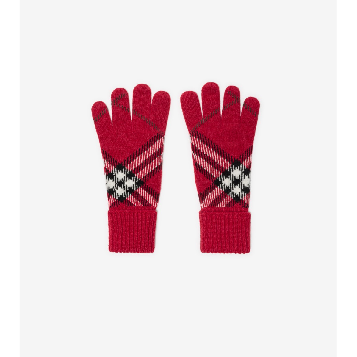  Check Cashmere Blend Gloves