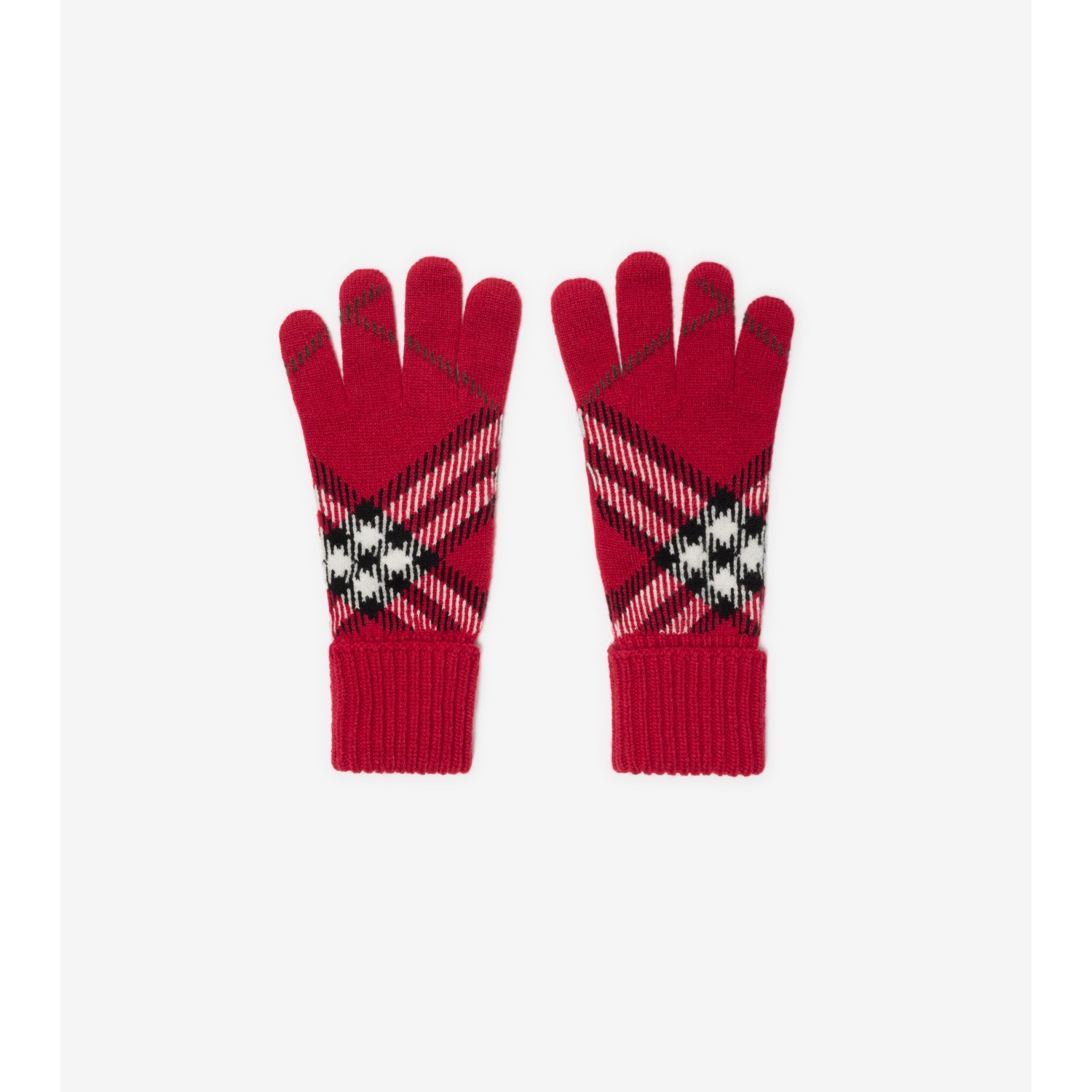 Check Cashmere Blend Gloves - thumbnail 5