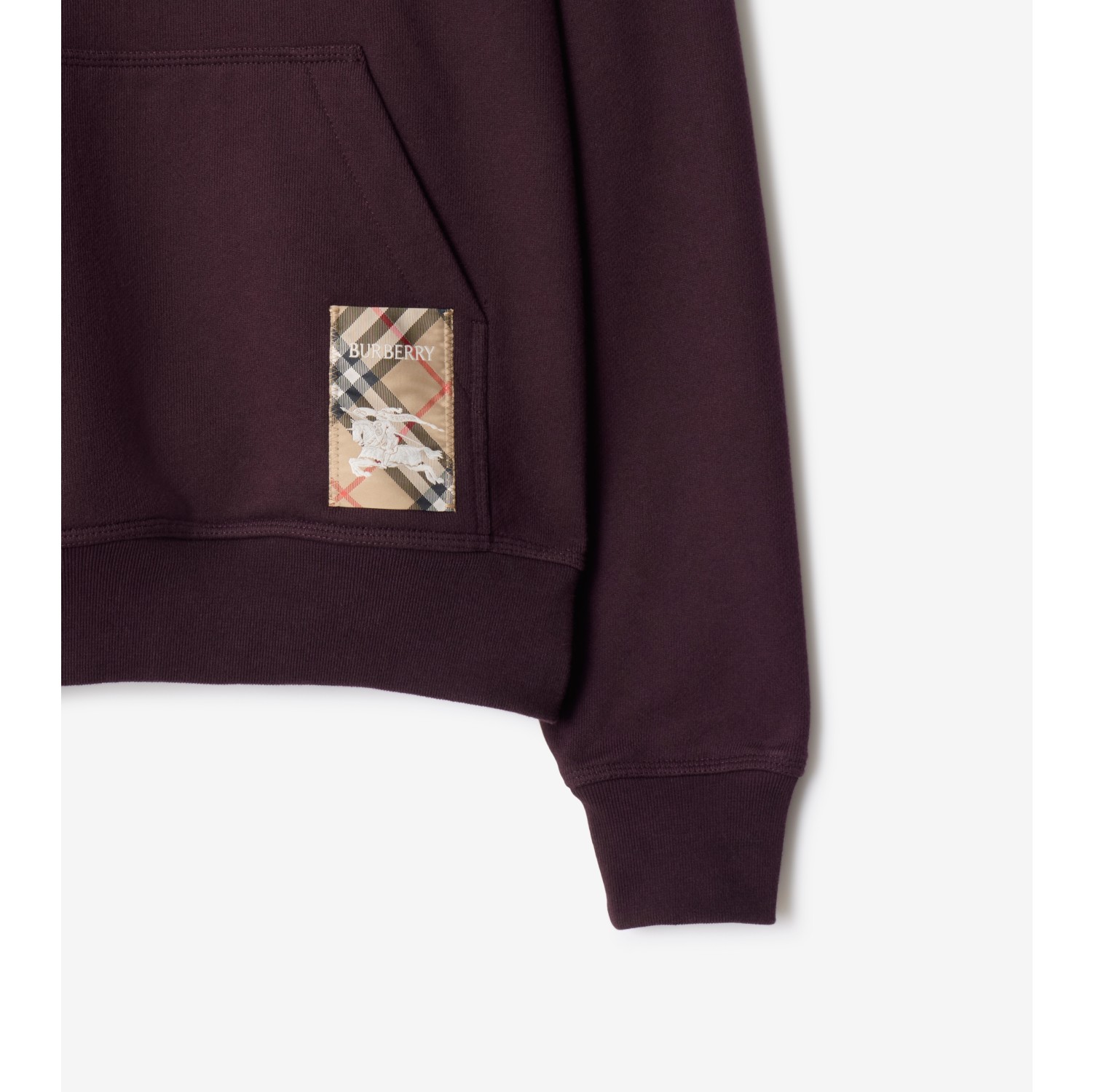Check Label Cotton Hoodie