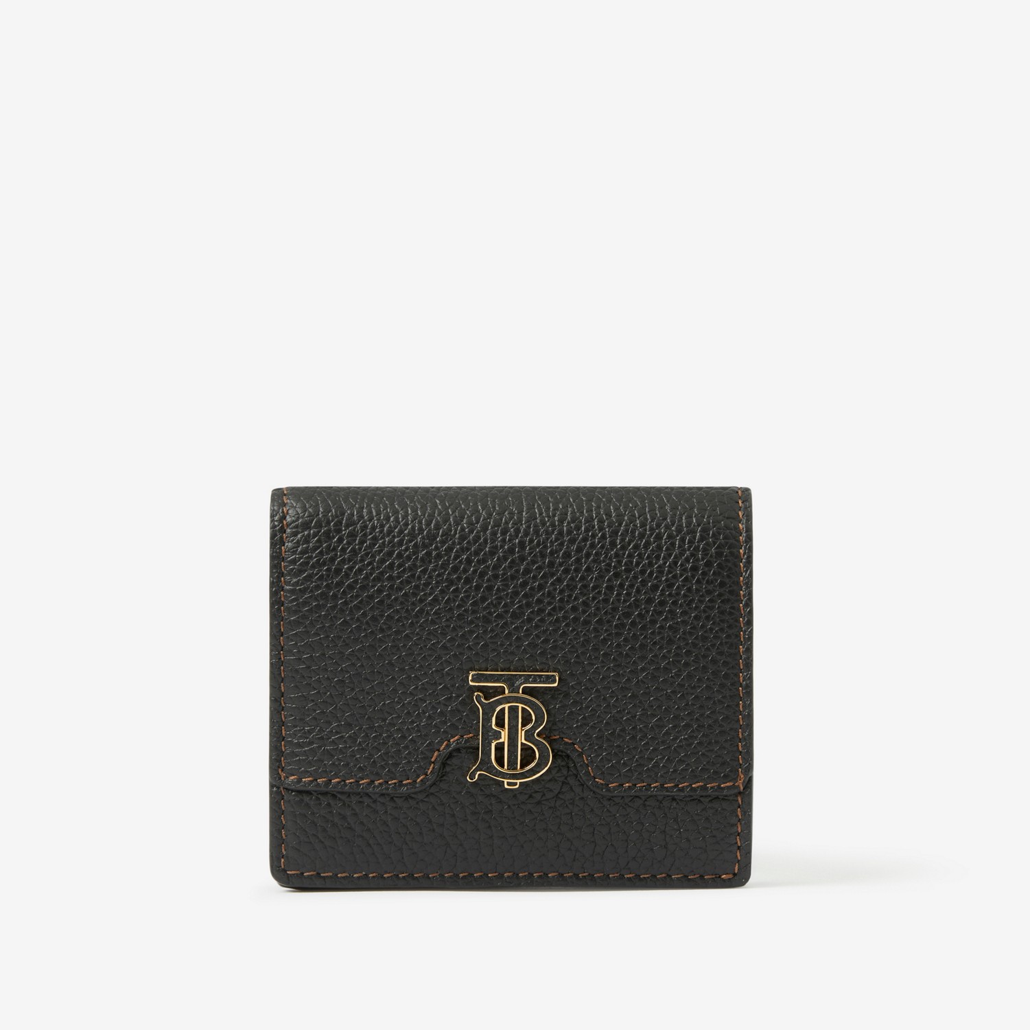 Grainy Leather TB Folding Wallet in Black - Women | Burberry® Official