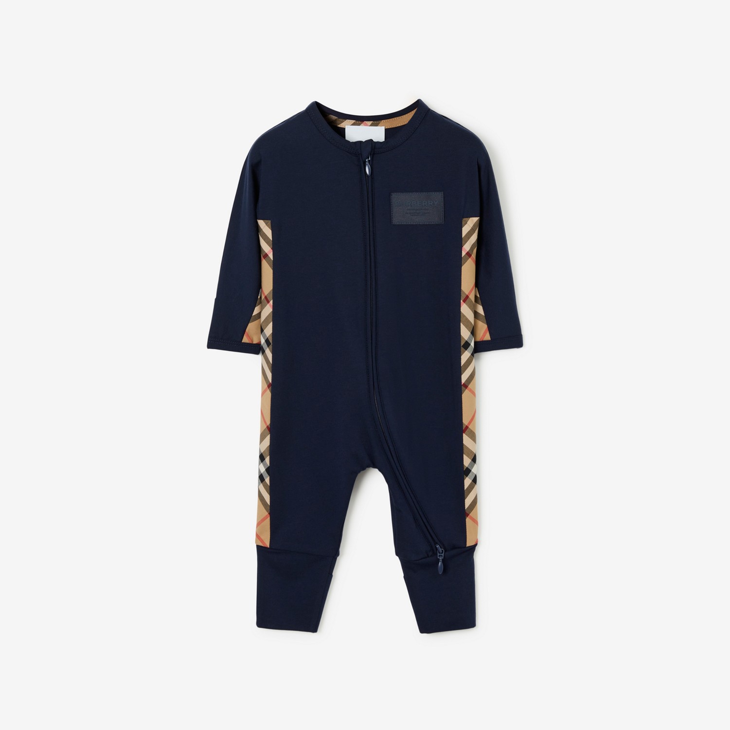 棉质混纺三件式婴儿礼品套装 (海军蓝) - 儿童 | Burberry® 博柏利官网
