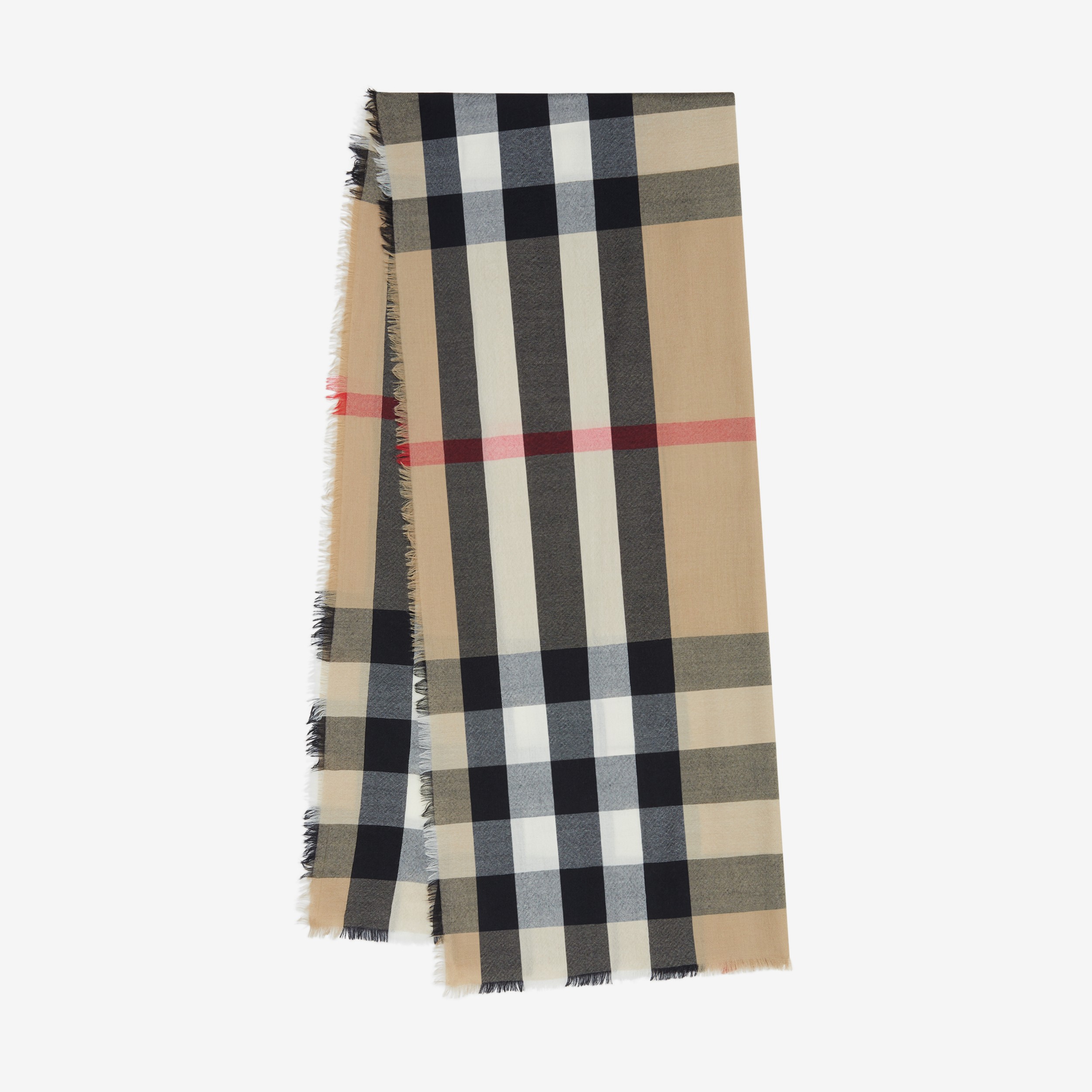 Lightweight Check Cashmere Scarf in Archive Beige | Burberry® Official - 1