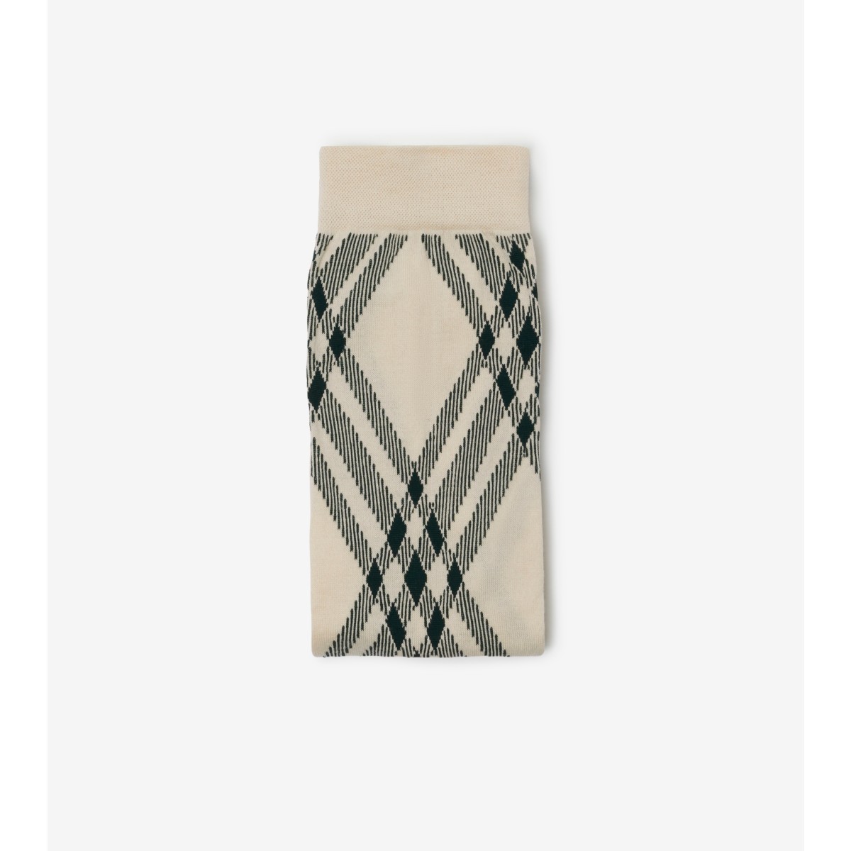 Shop Burberry Check Wool Blend Tights In Flax/ivy