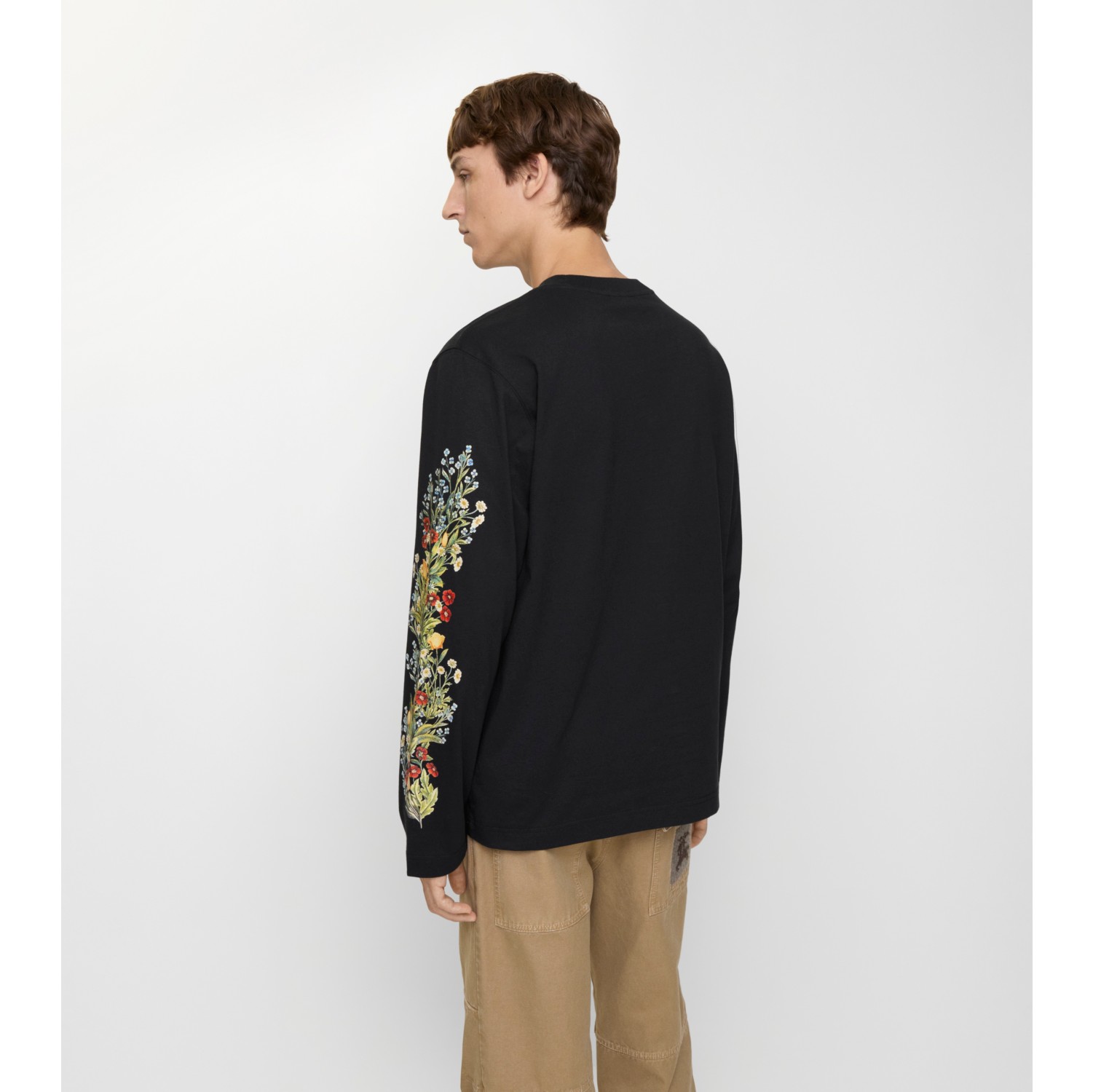 Langärmeliges Baumwoll-T-Shirt mit Waldmotiv