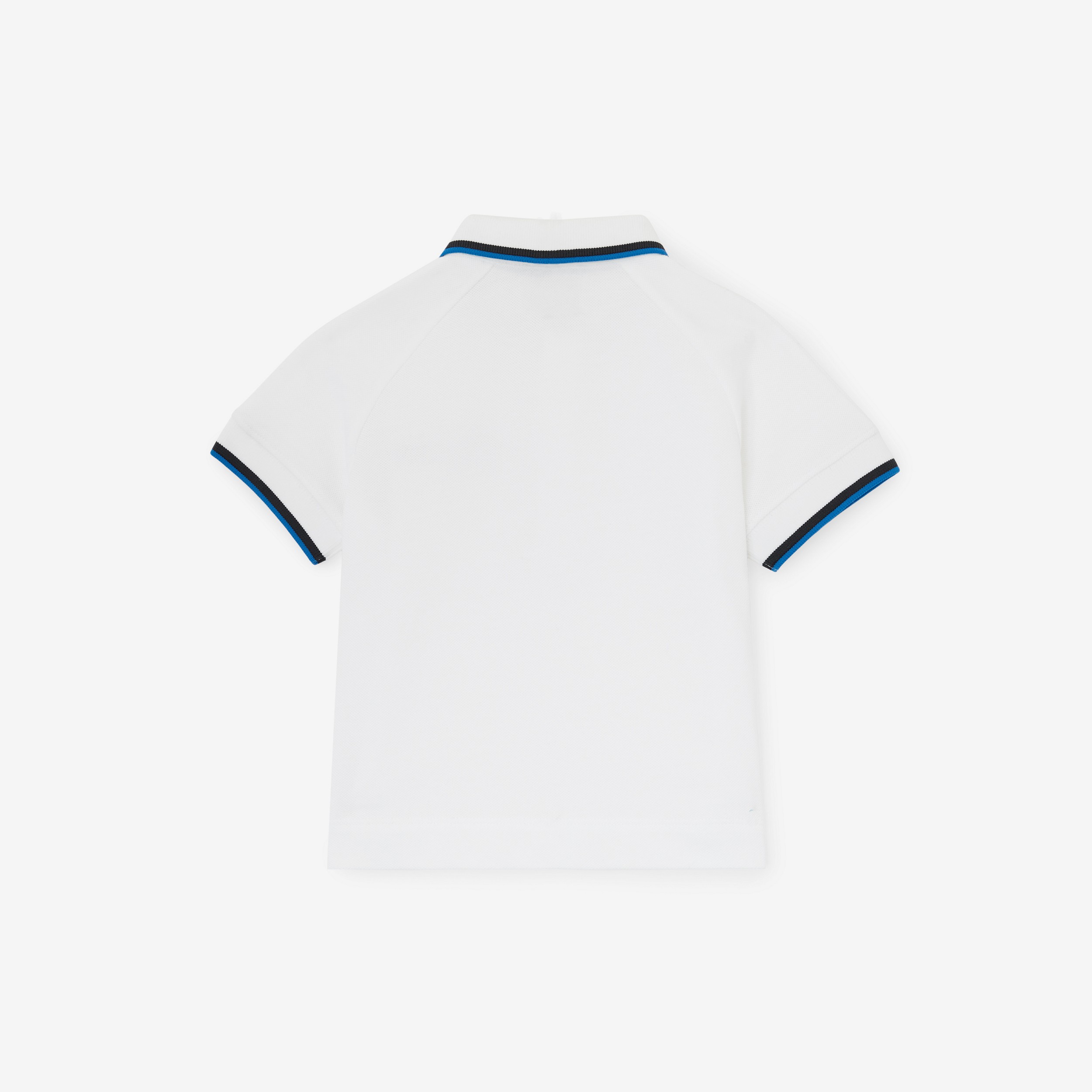 Logo Script Print Cotton Piqué Polo Shirt in White - Children | Burberry® Official - 2