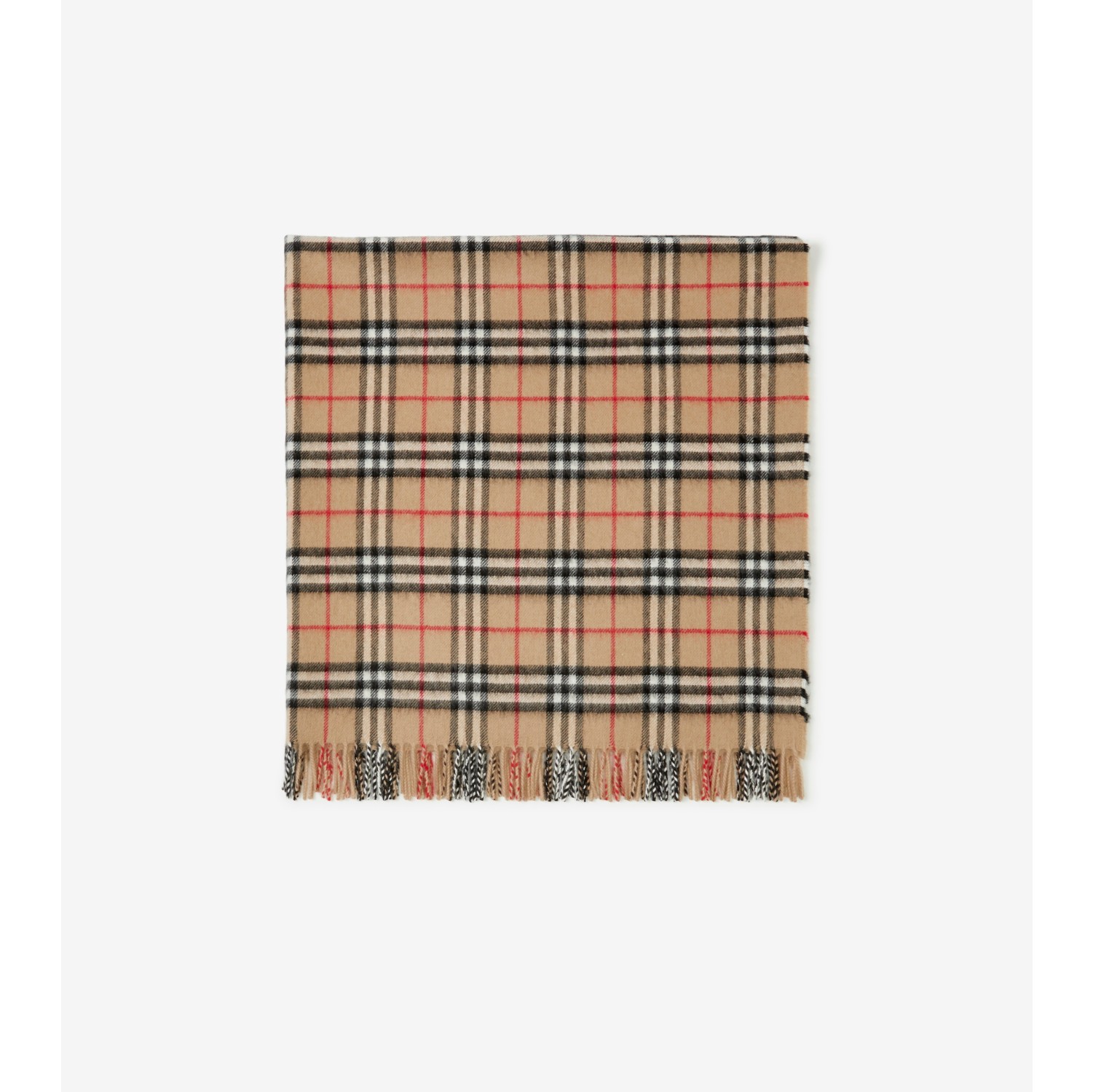 Check Cashmere Baby Blanket in Archive beige Children Burberry Official