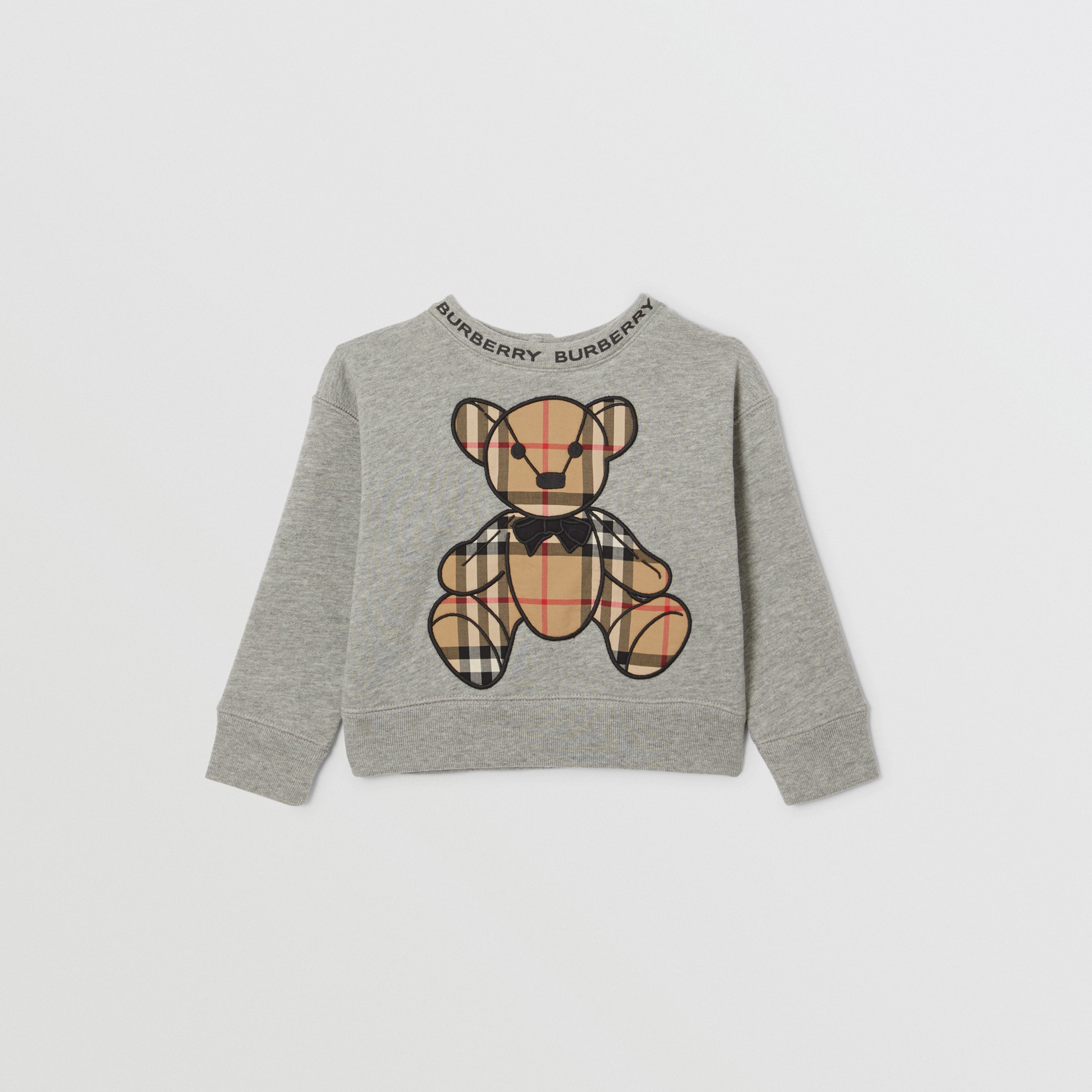 Thomas Bear Appliqué Cotton Sweatshirt in Grey Melange - Children ...