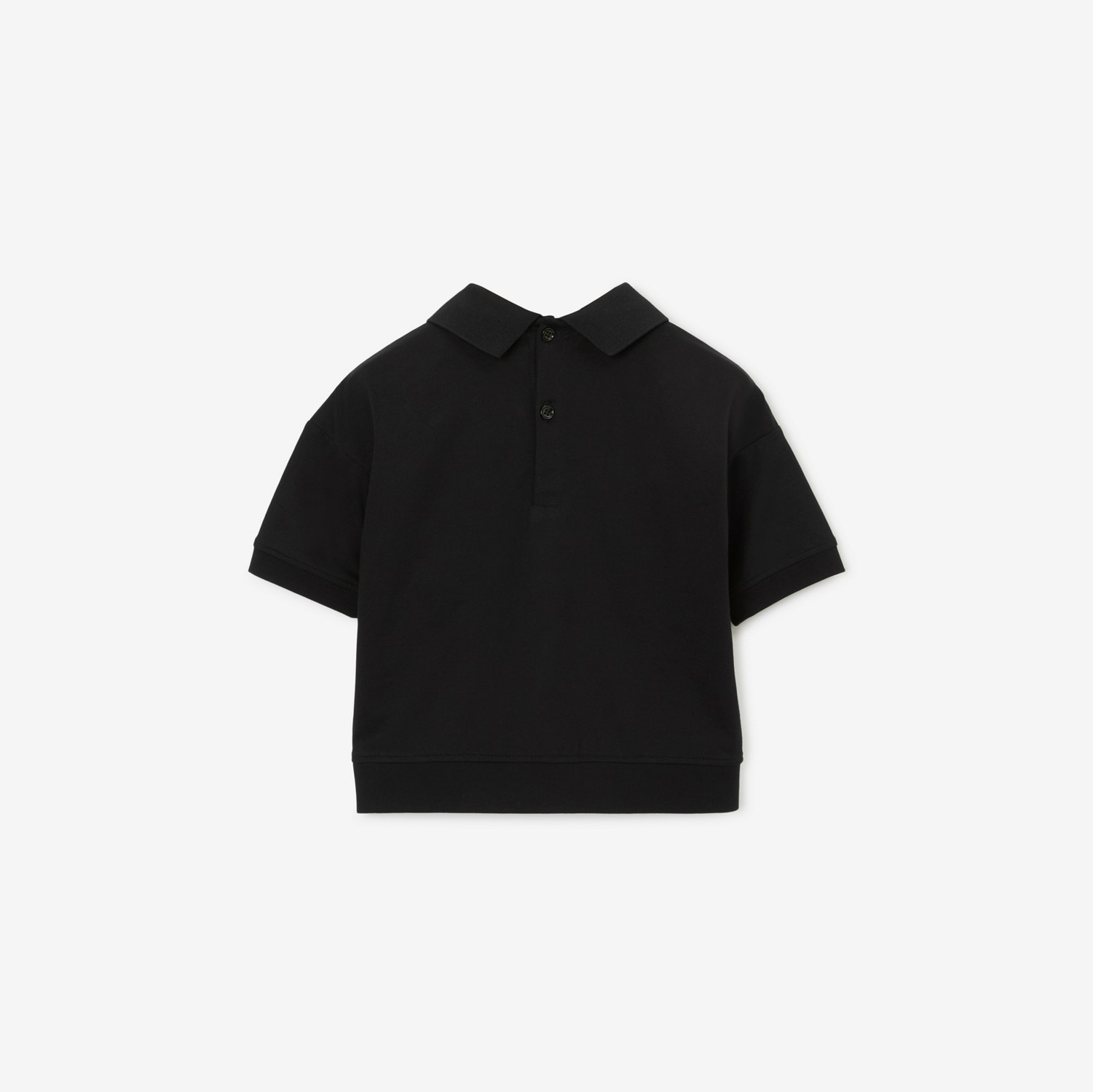Camisa polo de algodão com emblema de folha de carvalho (Preto) | Burberry® oficial