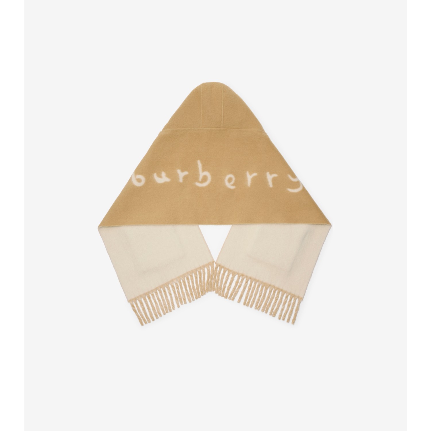 Logo Alpaca Wool Blend Hooded Scarf