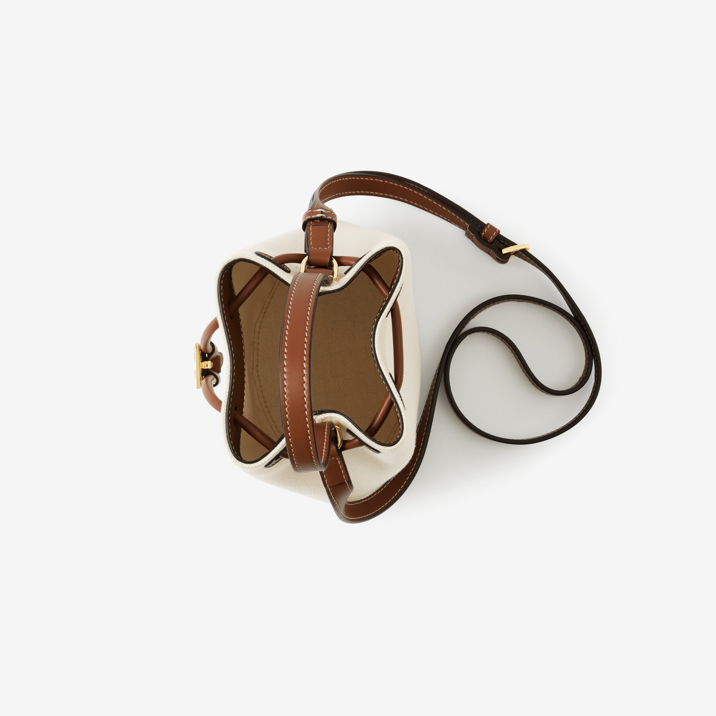 Mini TB Bucket Bag in Natural/malt Brown - Women | Burberry® Official - 4