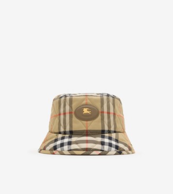 キルティング ホースシュー バケットハット (サンドベージュ) - メンズ