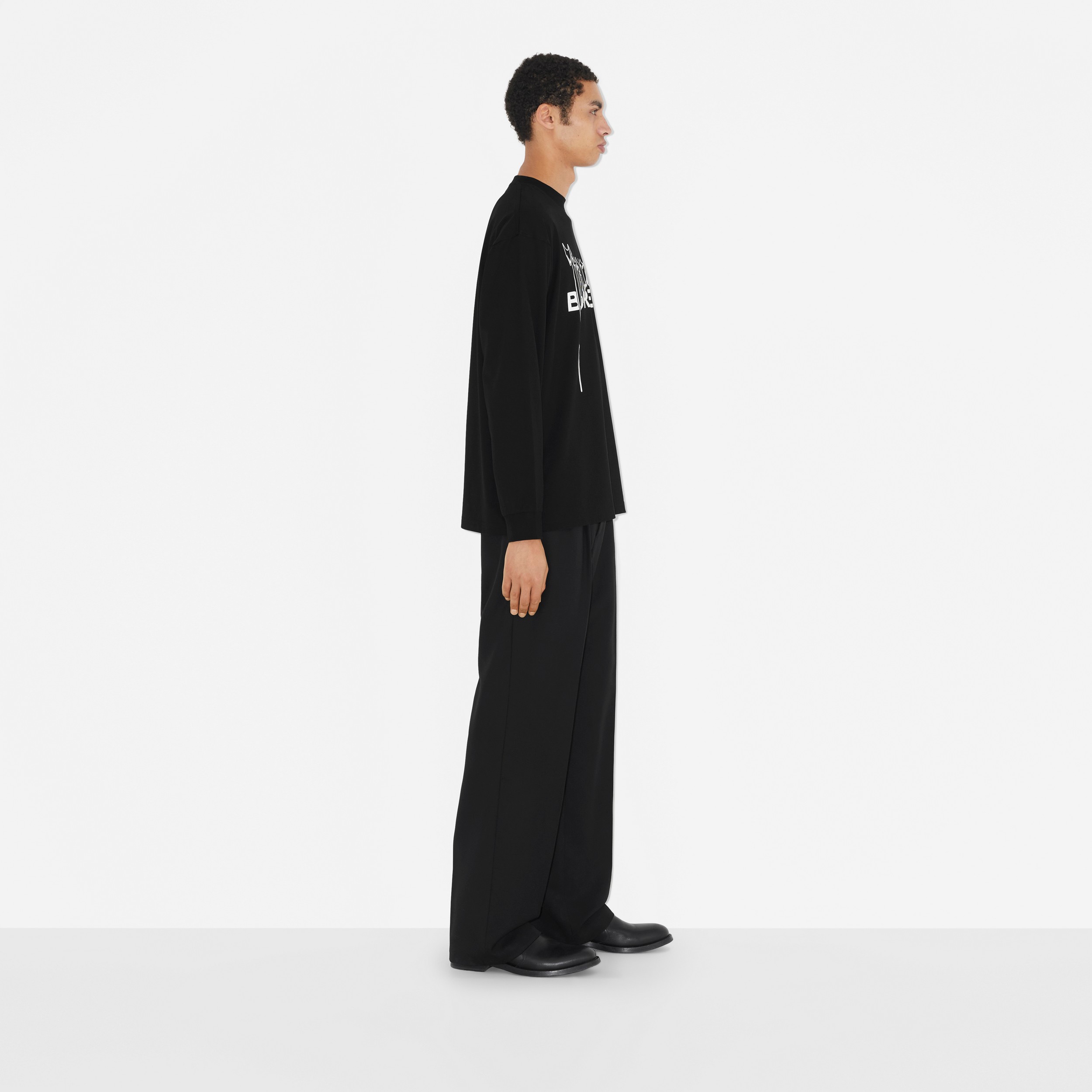 Sweat-shirt en coton à imprimé montage (Noir) - Homme | Site officiel Burberry® - 3