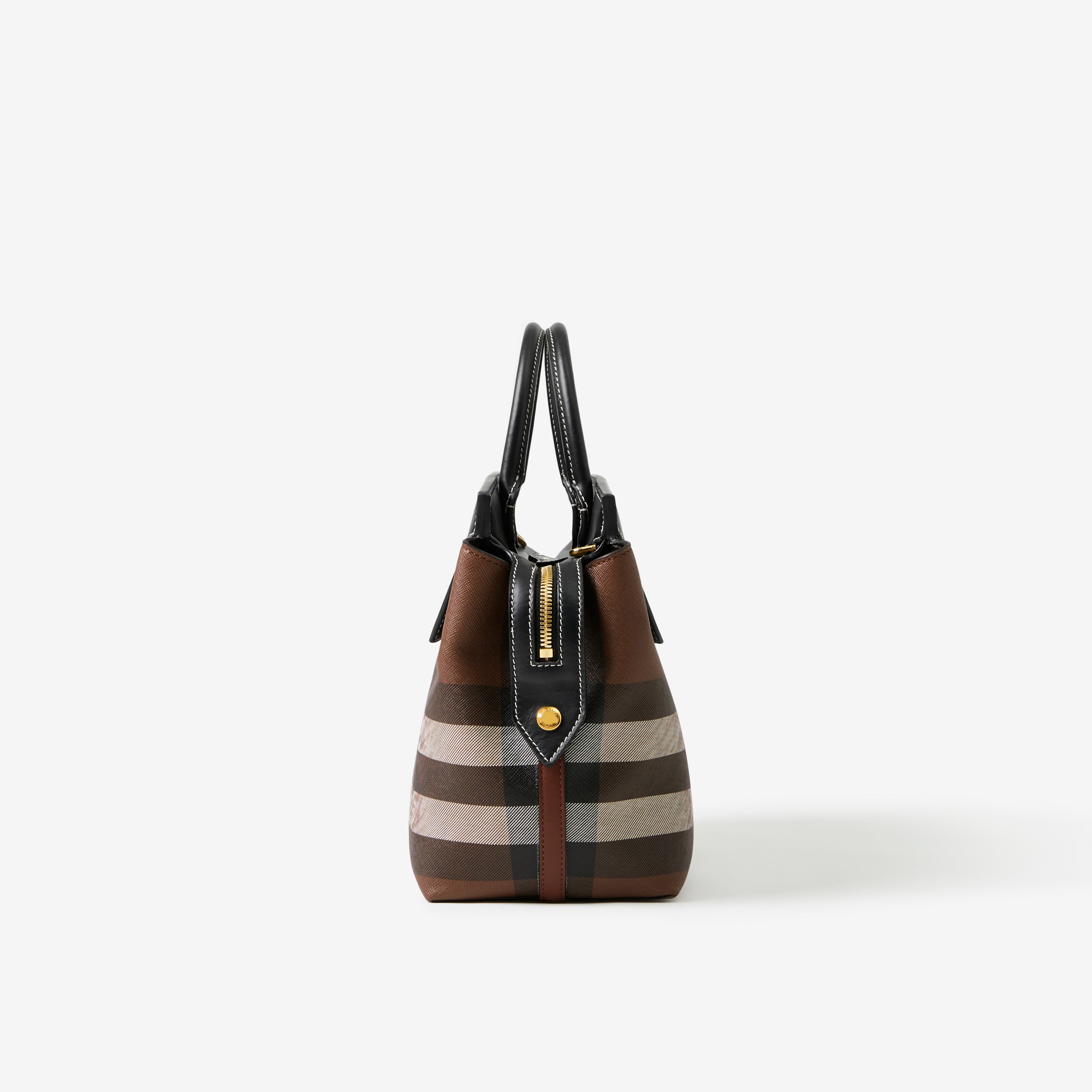 Check and Leather Medium Catherine Bag in Dark Birch Brown - Women | Burberry® Official - 2