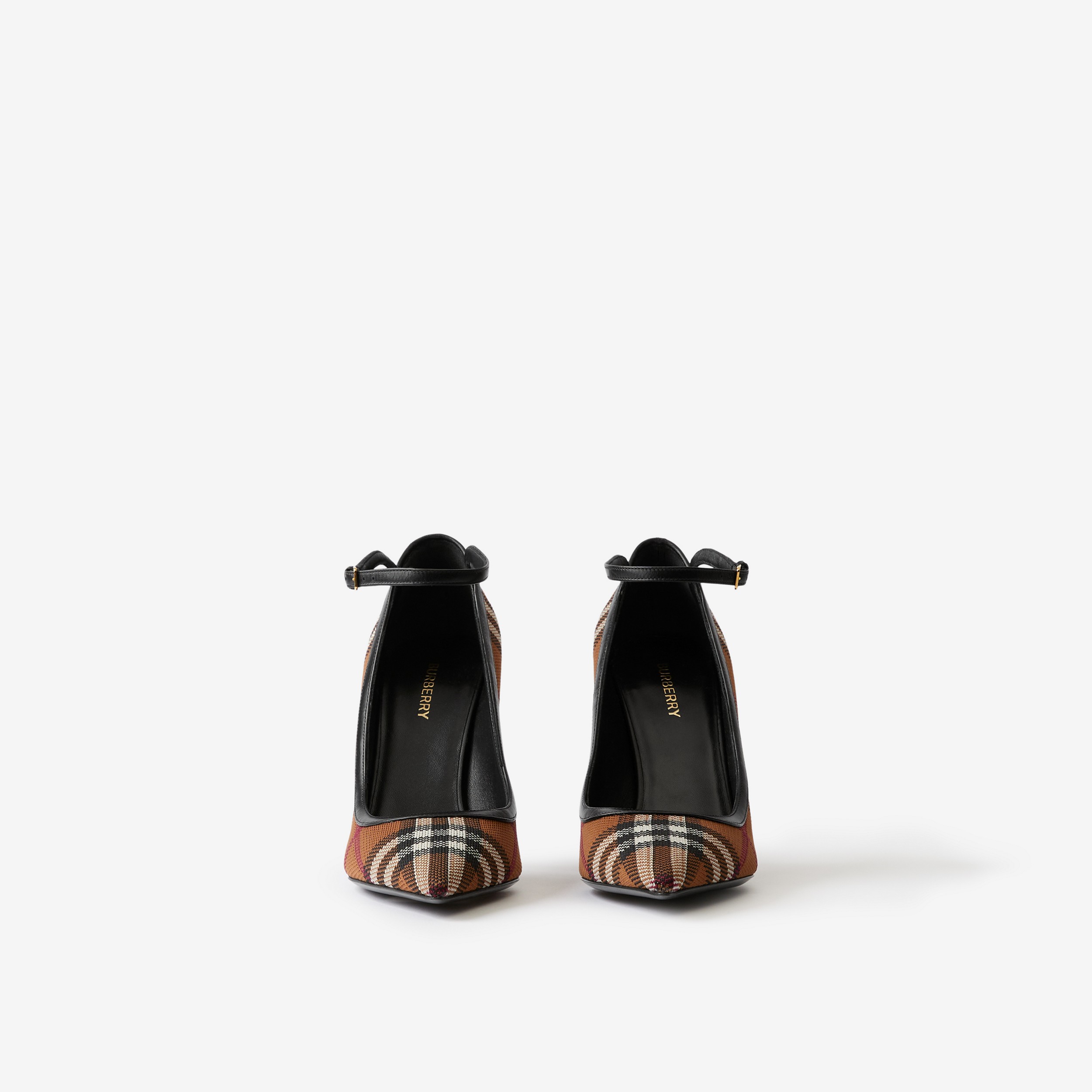 Knitted Check Point-toe Pumps in Dark Birch Brown - Women | Burberry® Official - 2