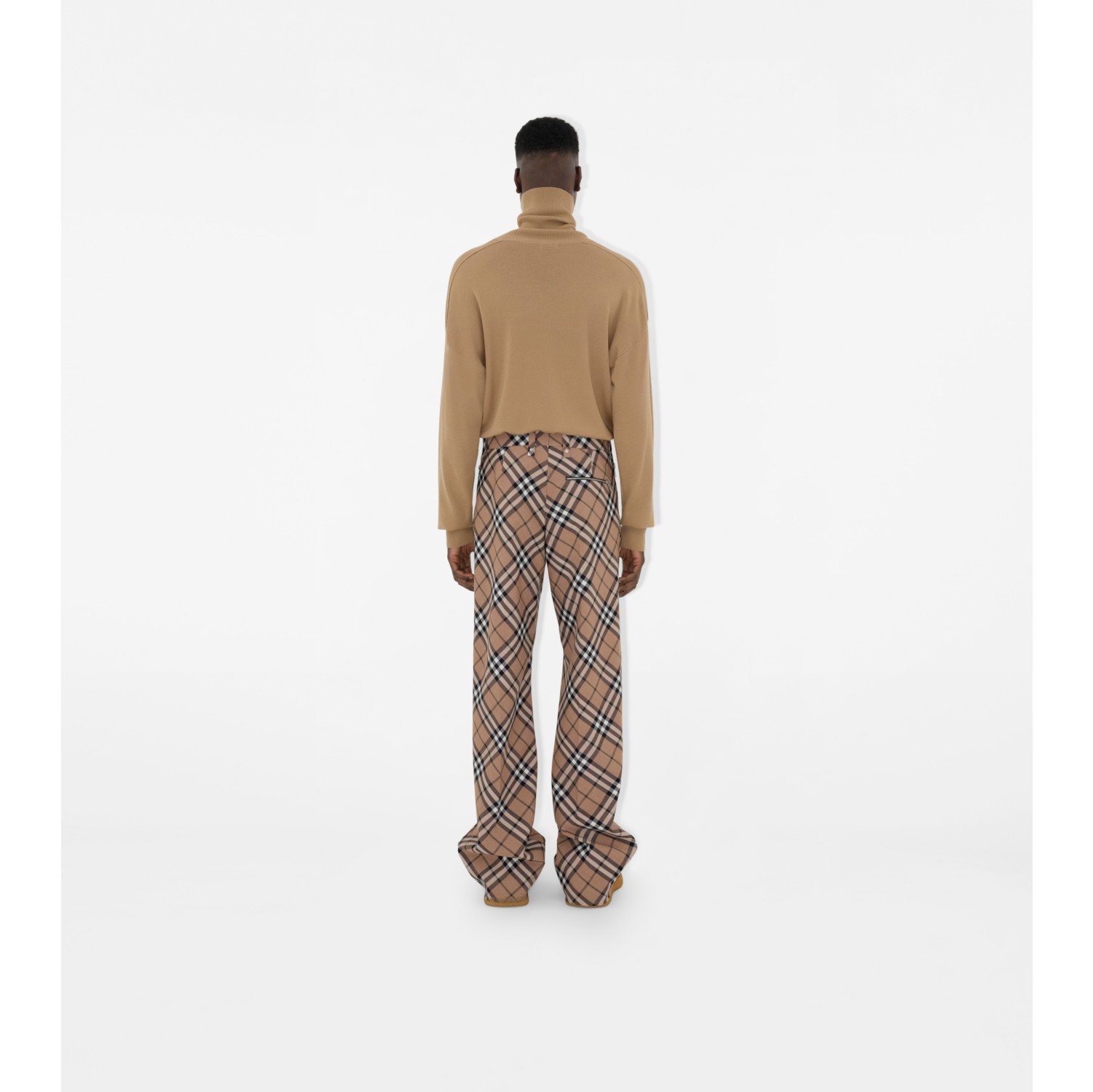 Check Wool Blend Tailored Trousers