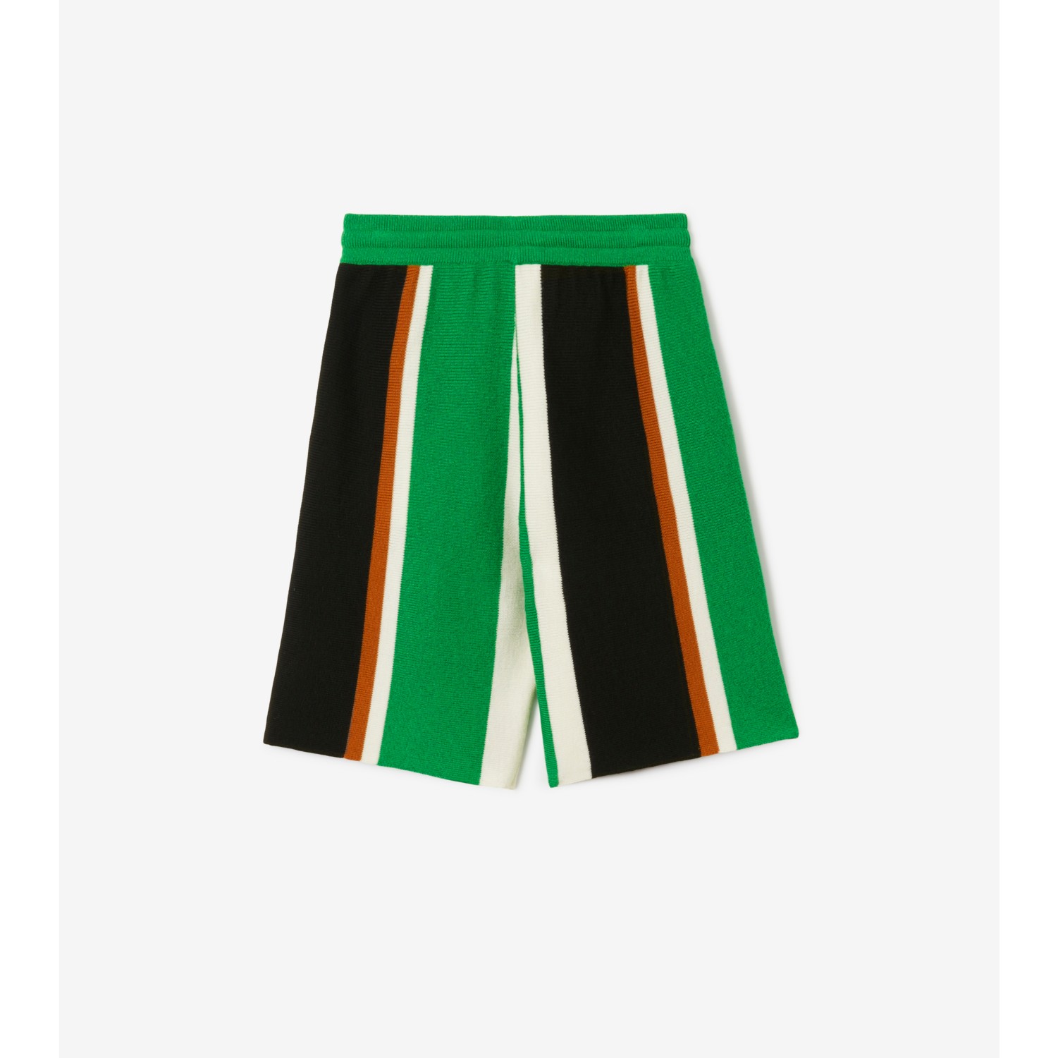 Striped Wool Cashmere Shorts in Fir Tree Green | Burberry® Official