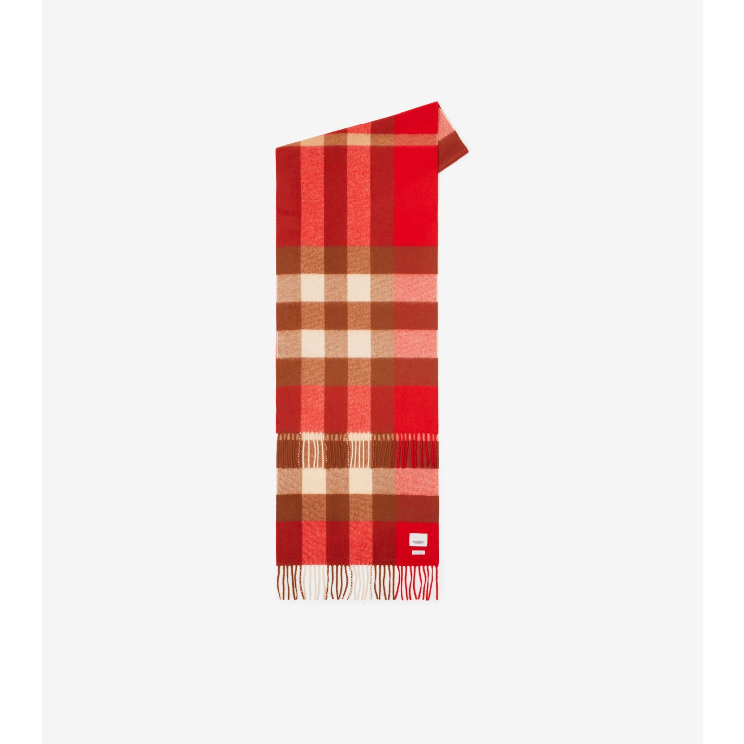 Burberry Check Cashmere Scarf in White