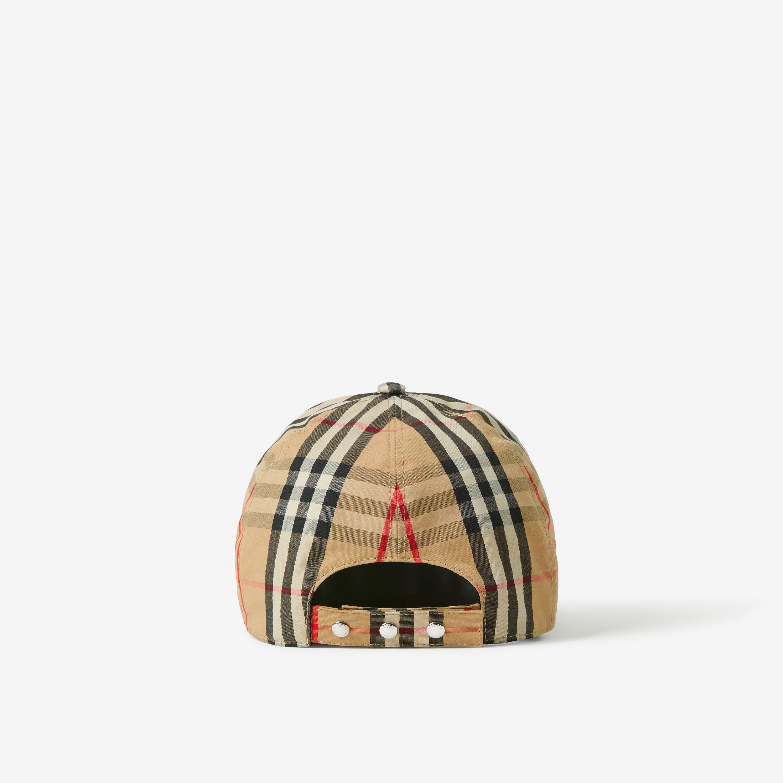 Monogram Motif Vintage Check Cotton Baseball Cap in Archive Beige | Burberry® Official - 3